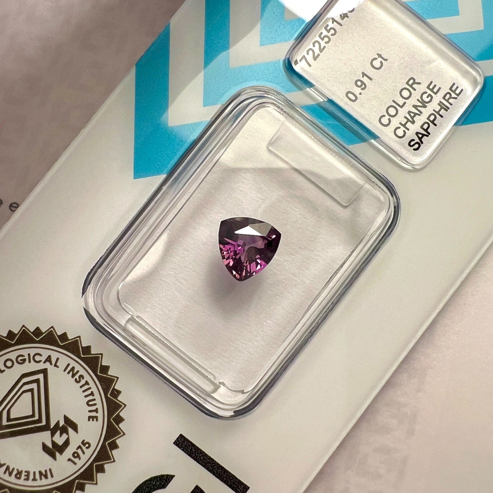 UNIQUE Colour Change Sapphire Blue Purple Untreated IGI CERTIFIED 0.91ct RARE — view 1