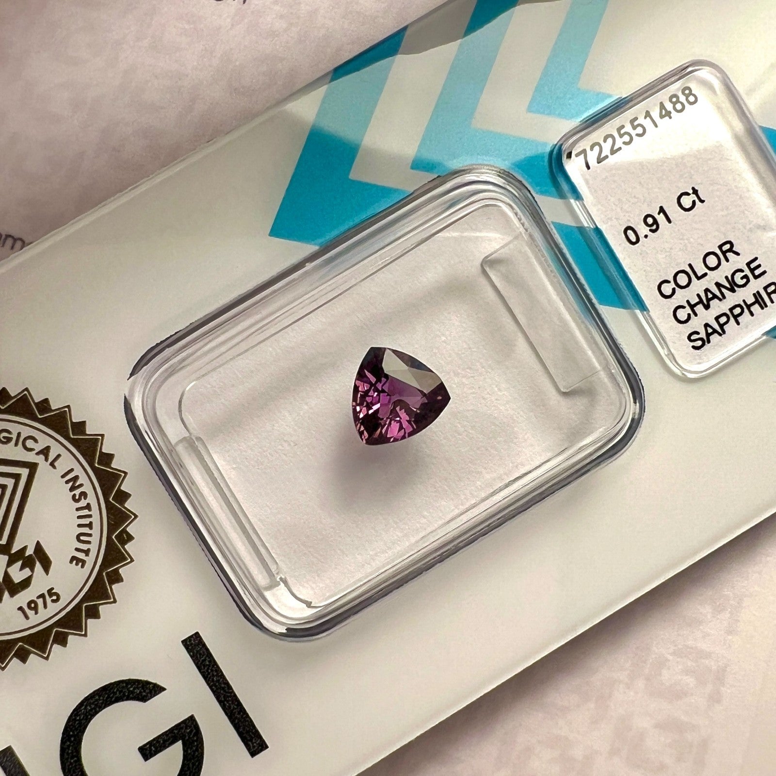UNIQUE Colour Change Sapphire Blue Purple Untreated IGI CERTIFIED 0.91ct RARE — view 4
