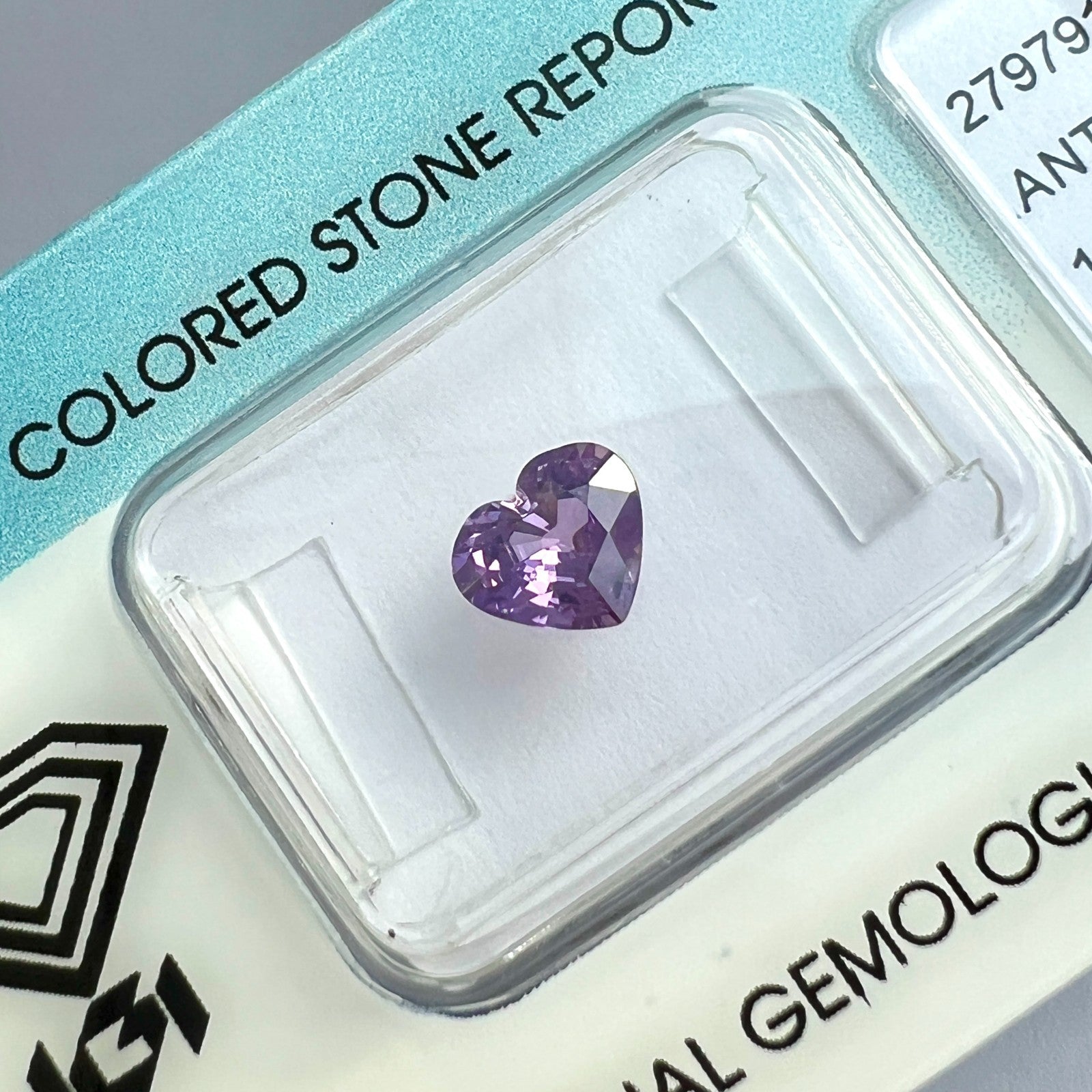 IGI CERTIFIED 1.03ct Sapphire FINE Vivid Pink Purple Heart UNTREATED Gemstone — view 3
