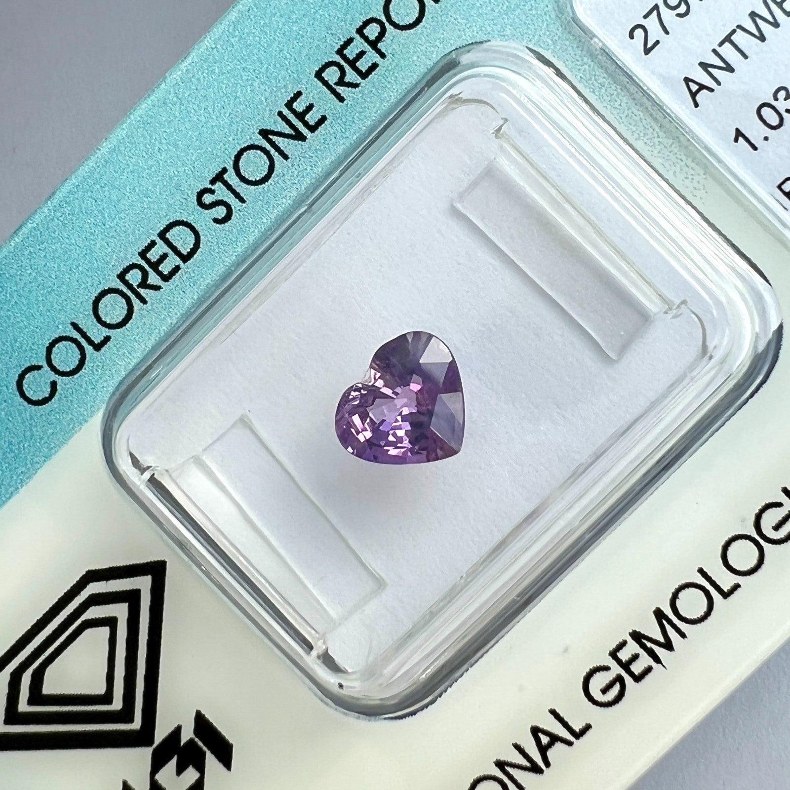 IGI CERTIFIED 1.03ct Sapphire FINE Vivid Pink Purple Heart UNTREATED Gemstone — view 5