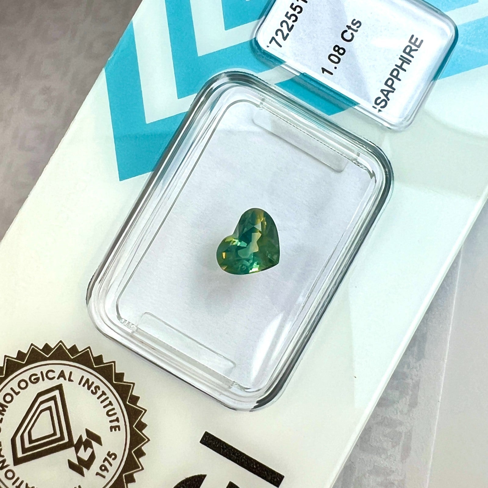 Unique IGI CERTIFIED 1.08ct AUSTRALIA Bi Colour Green Yellow Sapphire NO HEAT — view 5