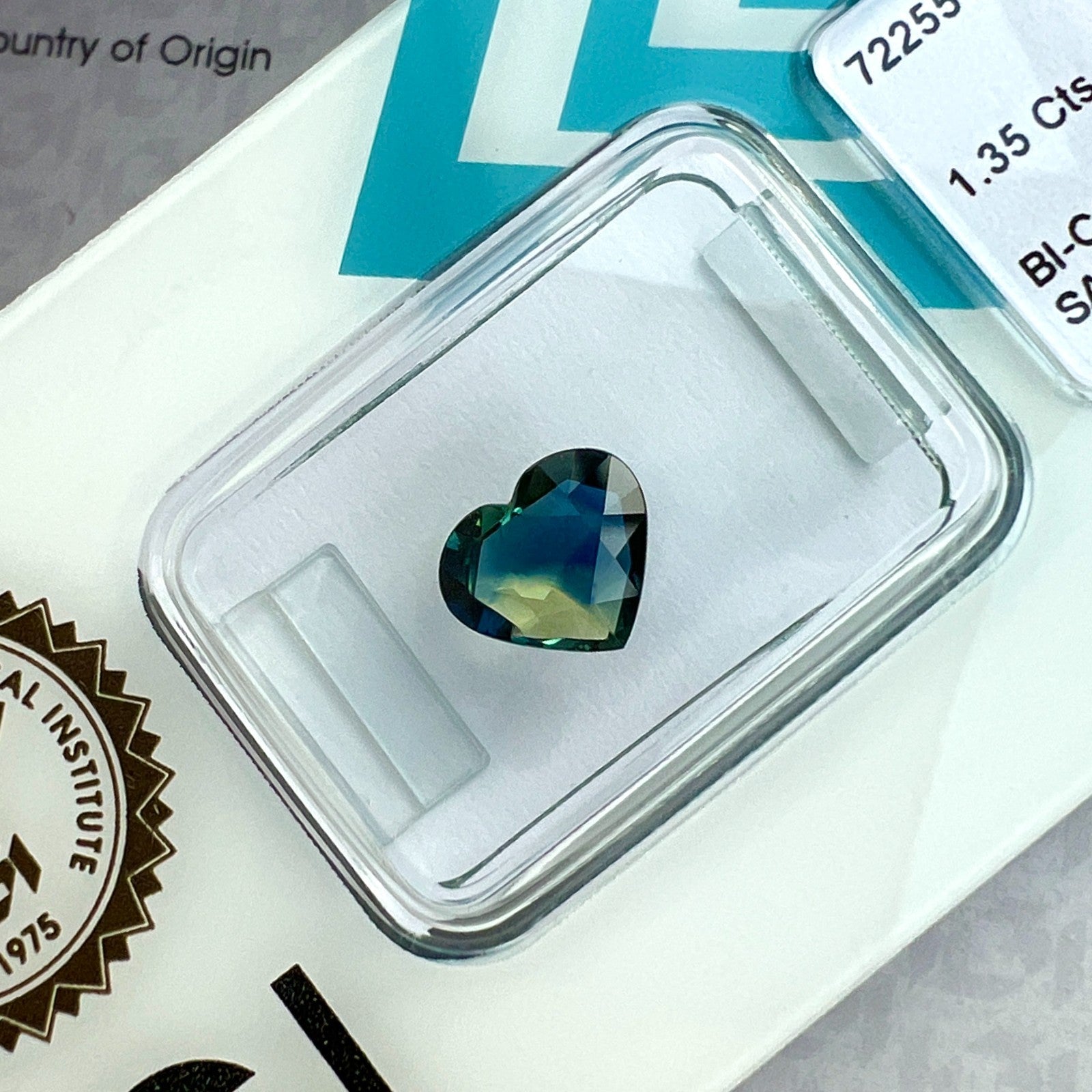 Unique 1.35ct Bi Colour Sapphire AUSTRALIA Yellow Blue NO HEAT IGI CERTIFIED — view 1
