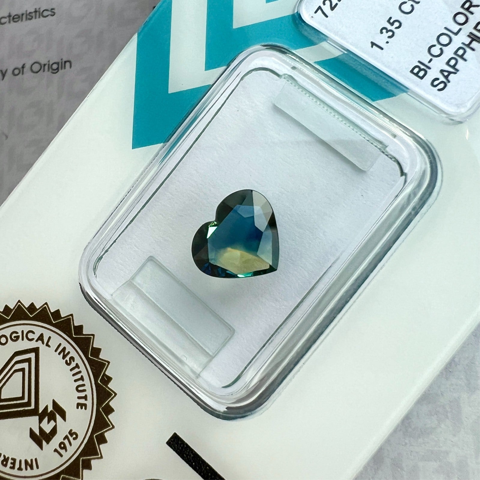 Unique 1.35ct Bi Colour Sapphire AUSTRALIA Yellow Blue NO HEAT IGI CERTIFIED — view 3