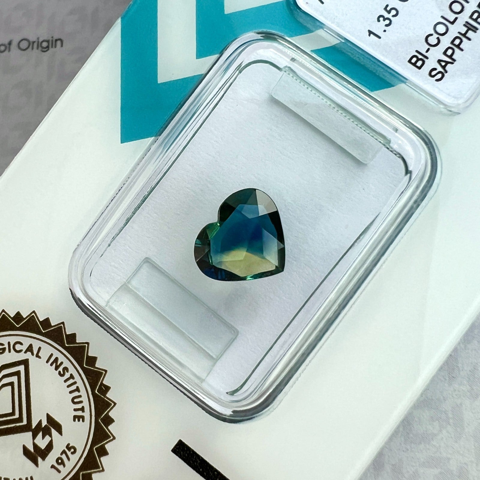 Unique 1.35ct Bi Colour Sapphire AUSTRALIA Yellow Blue NO HEAT IGI CERTIFIED — view 5