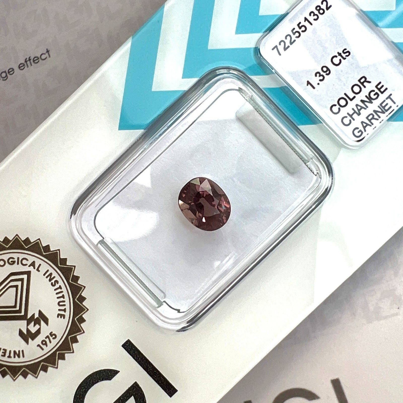 IGI CERTIFIED 1.39ct NATURAL Colour Change Garnet Pink Purple Oval Cut RARE Gem