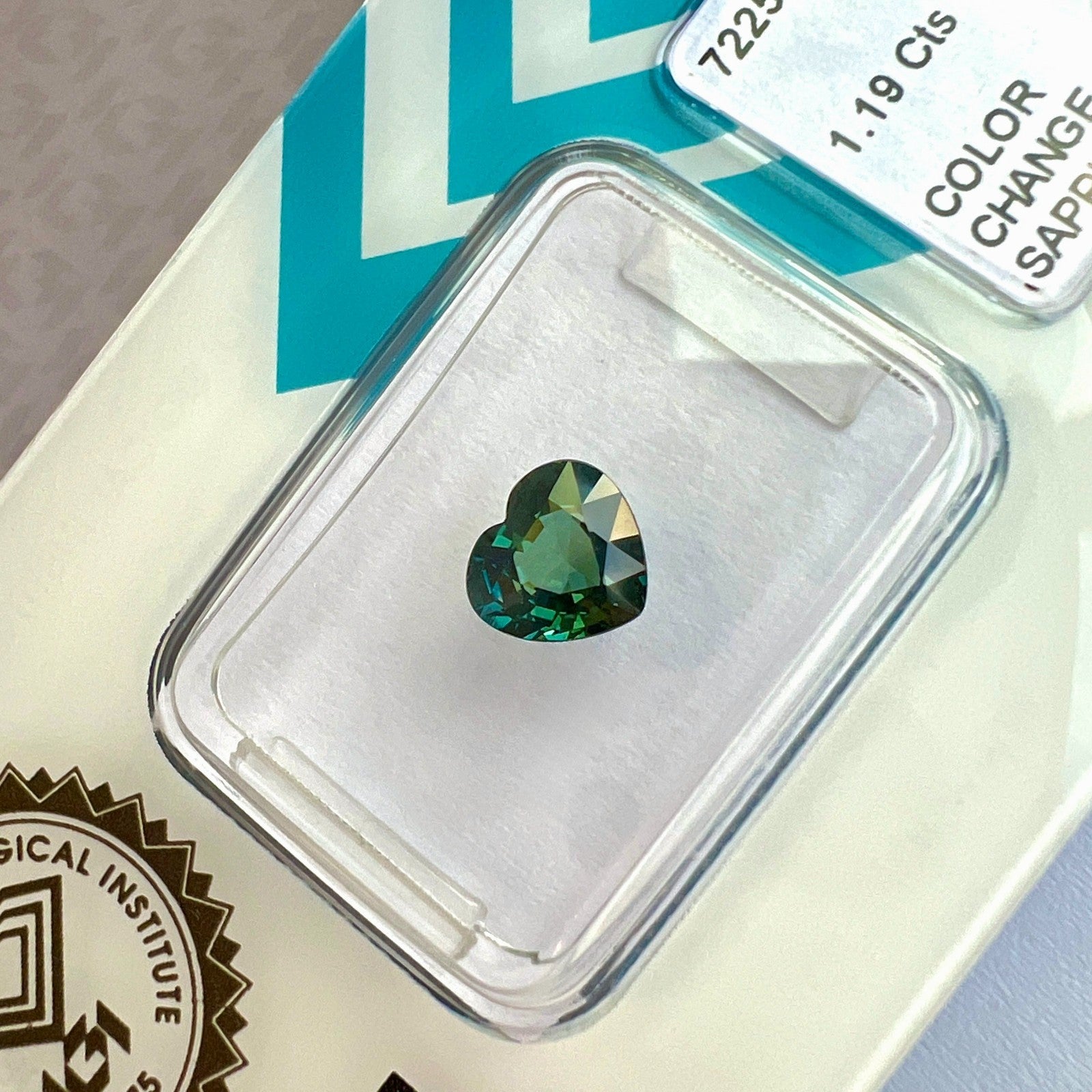 IGI CERTIFIED 1.19ct Colour Change Sapphire AUSTRALIA Greenish Blue No Heat Gem