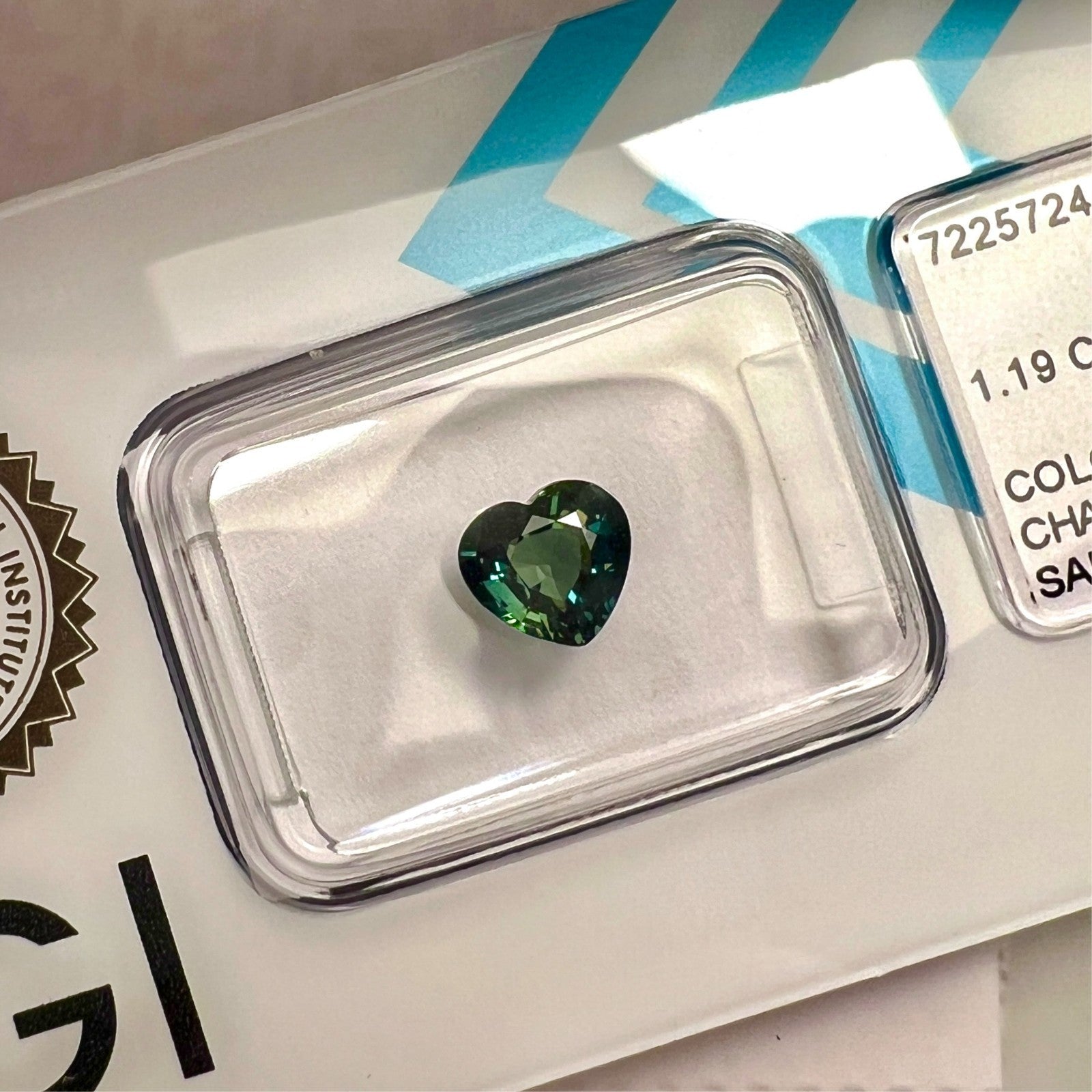 IGI CERTIFIED 1.19ct Colour Change Sapphire AUSTRALIA Greenish Blue No Heat Gem — view 2