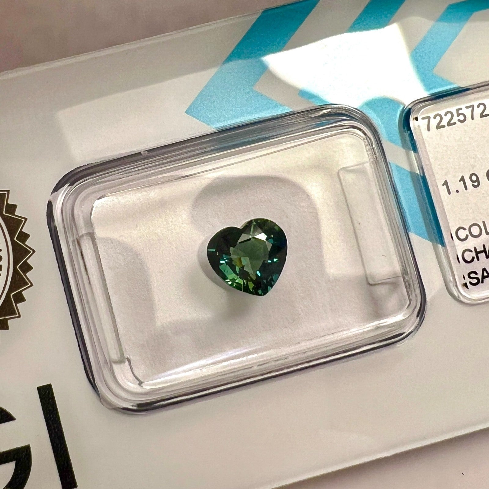 IGI CERTIFIED 1.19ct Colour Change Sapphire AUSTRALIA Greenish Blue No Heat Gem — view 5