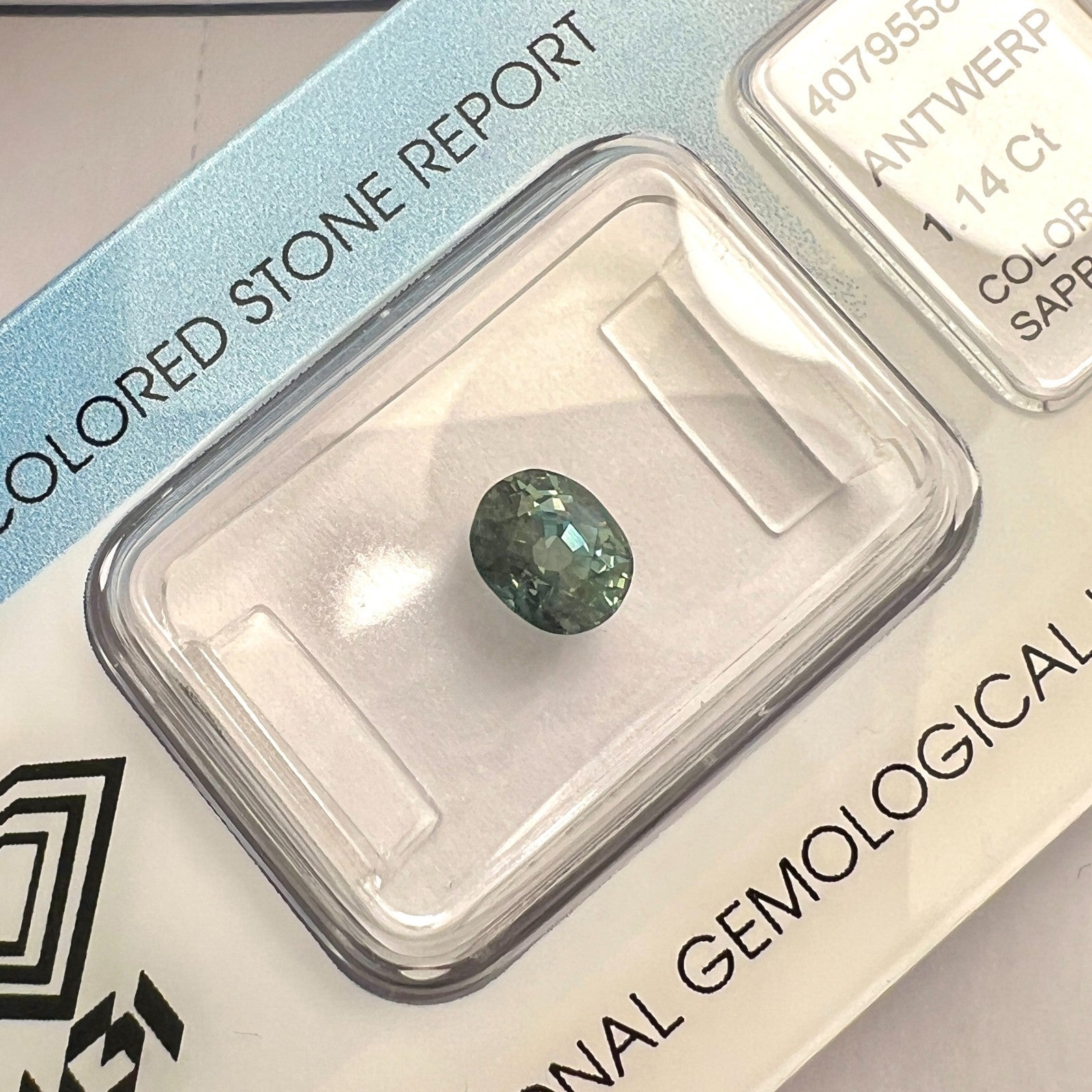IGI CERTIFIED 1.14ct Colour Change Green Blue Sapphire Oval Cut RARE Gemstone — view 2