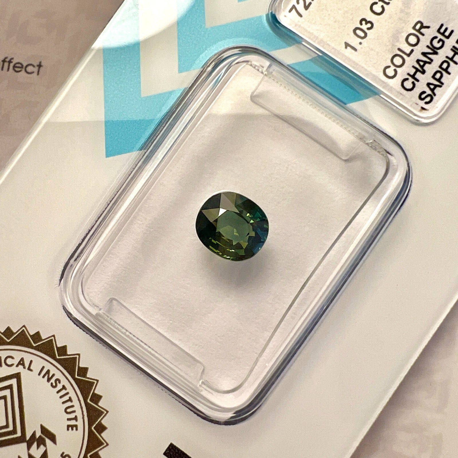 Rare IGI CERTIFIED 1.03ct Colour Change AUSTRALIA Sapphire UNHEATED Oval Cut — view 2