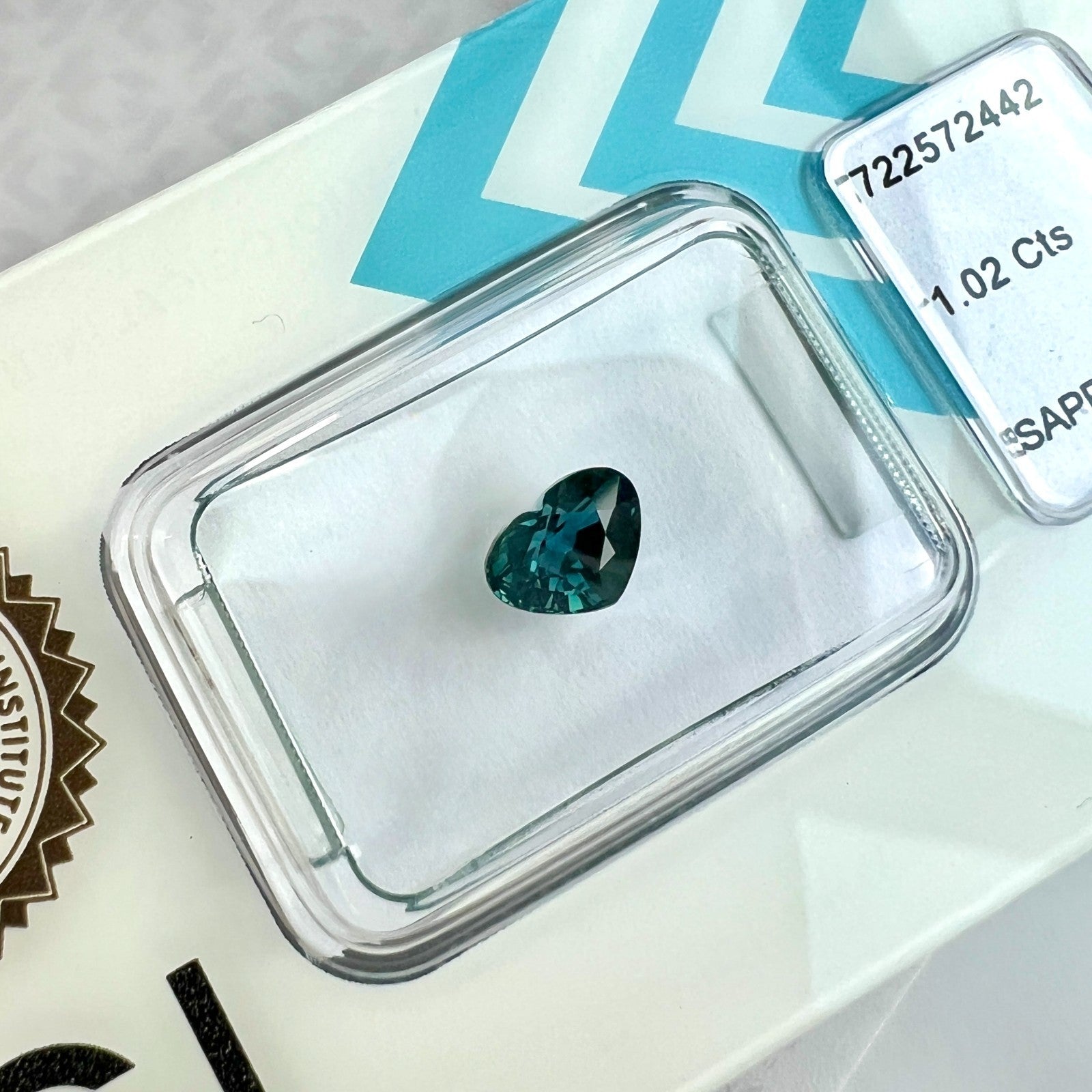 IGI CERTIFIED 1.02ct Untreated Deep Blue AUSTRALIA Sapphire Heart Cut Gem