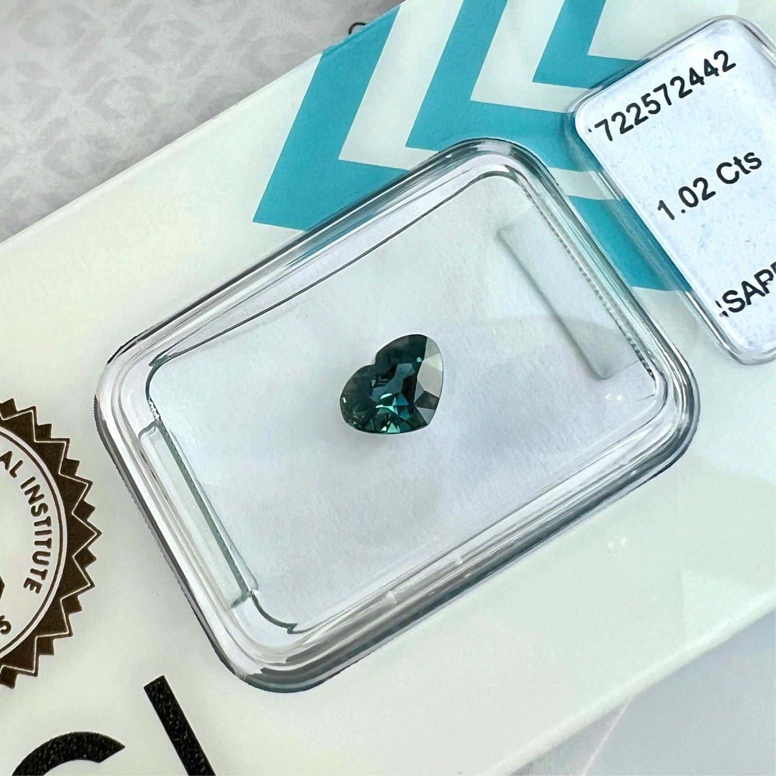 IGI CERTIFIED 1.02ct Untreated Deep Blue AUSTRALIA Sapphire Heart Cut Gem — view 3