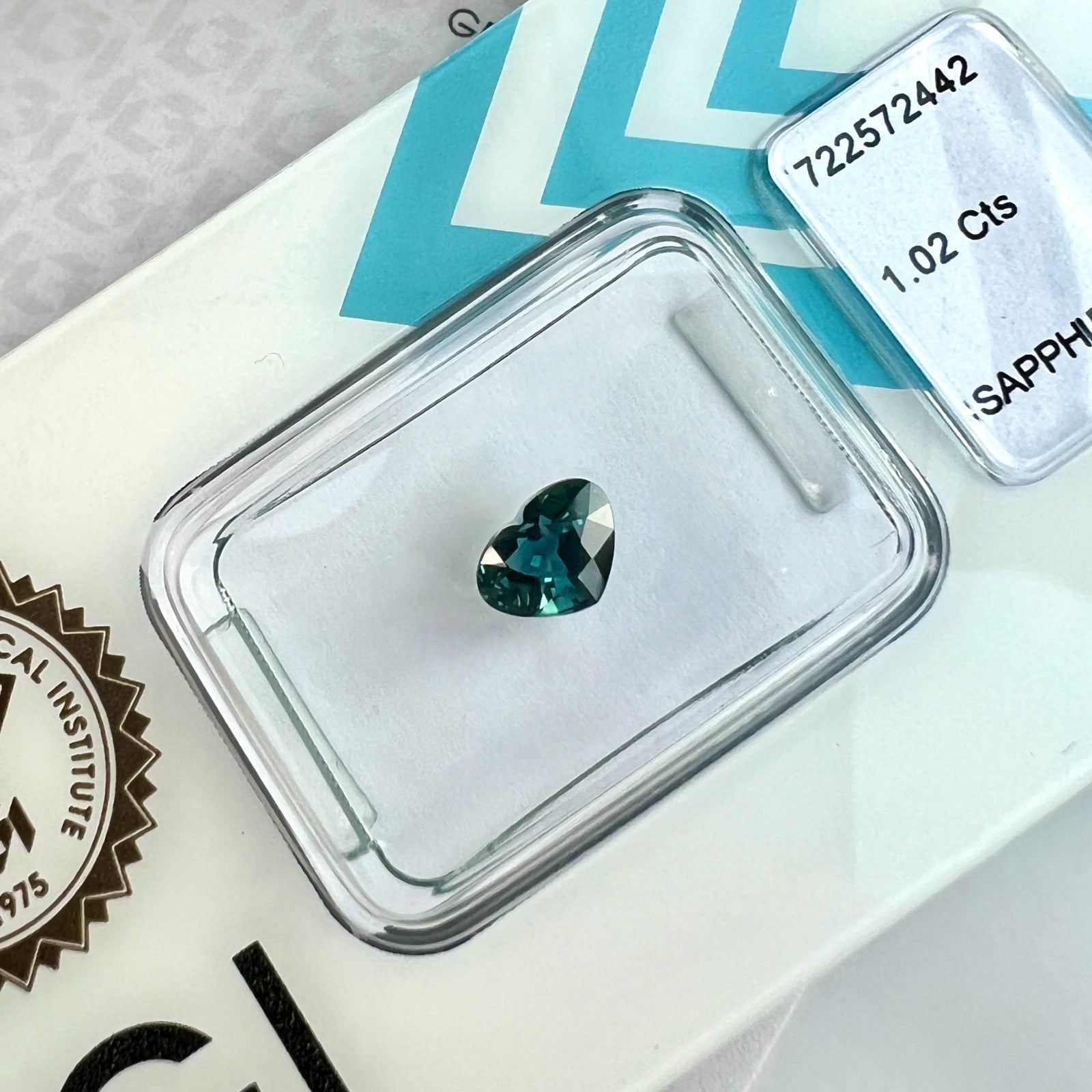 IGI CERTIFIED 1.02ct Untreated Deep Blue AUSTRALIA Sapphire Heart Cut Gem — view 4