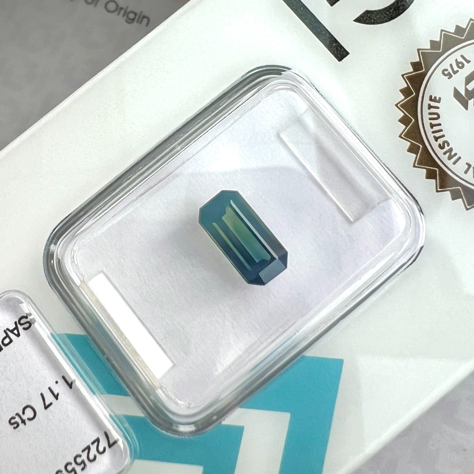 IGI CERTIFIED 1.17ct AUSTRALIA Green Blue TEAL Sapphire UNTREATED Hazy Silky Gem