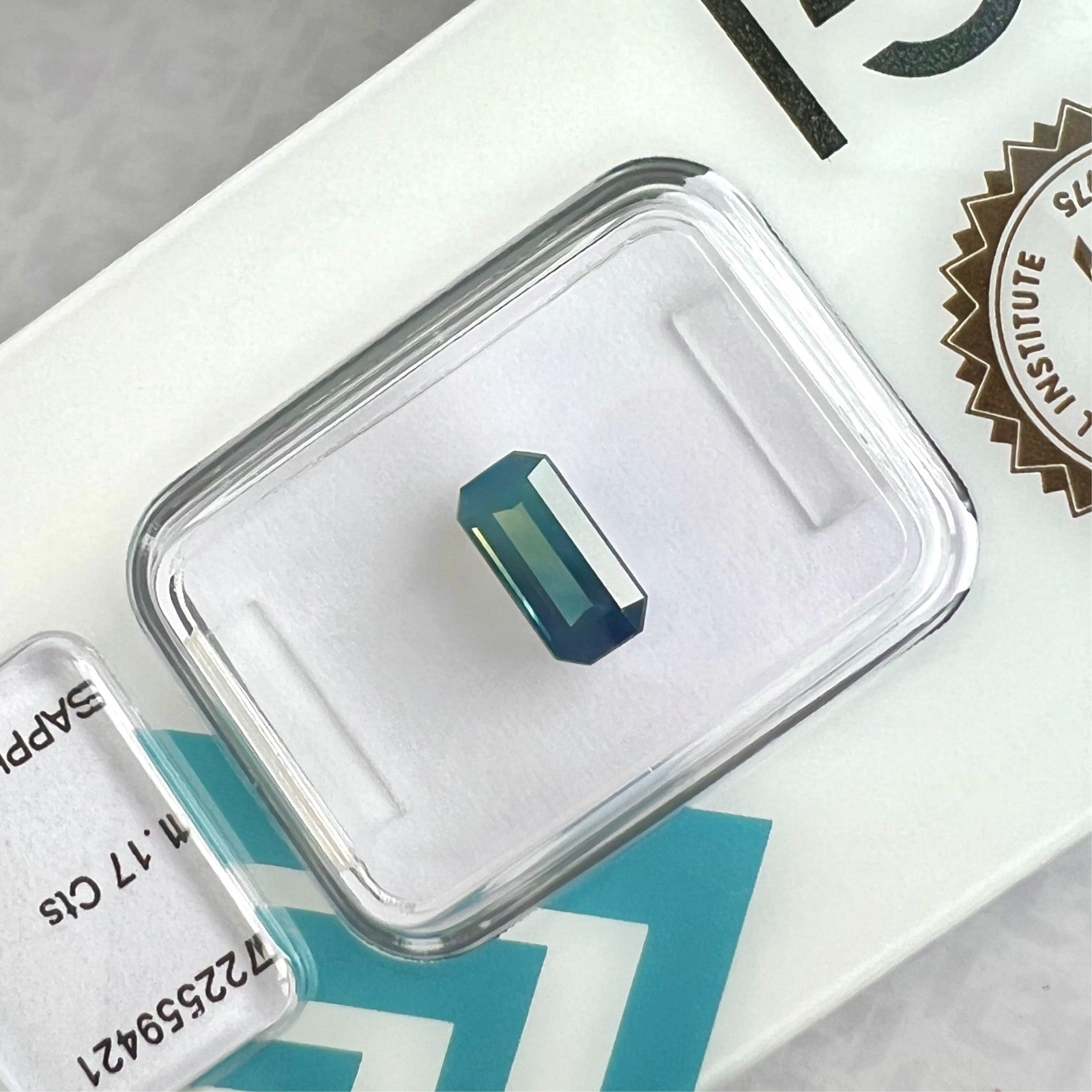IGI CERTIFIED 1.17ct AUSTRALIA Green Blue TEAL Sapphire UNTREATED Hazy Silky Gem — view 4