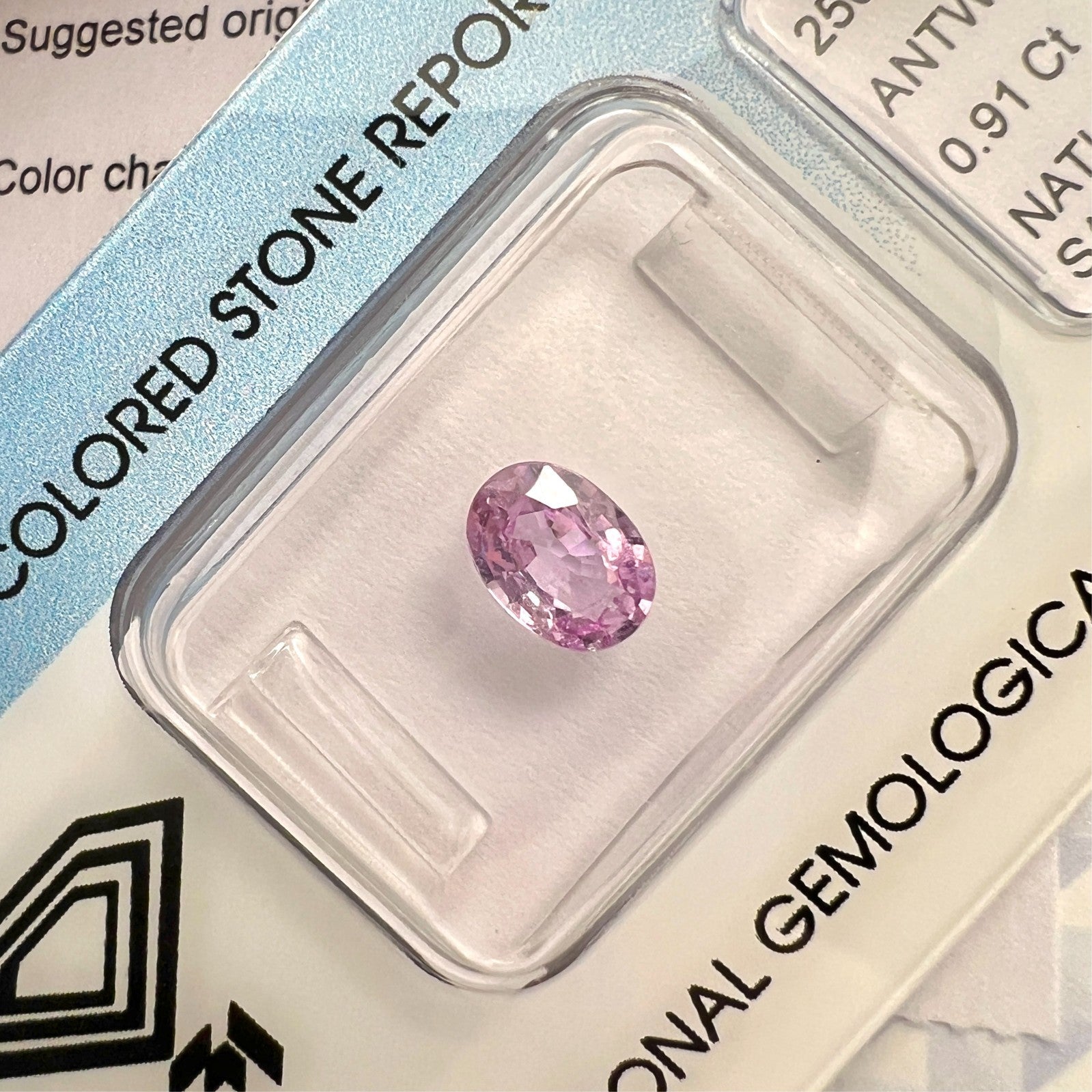 Rare IGI Certified COLOUR CHANGE Sapphire CEYLON Pinkish Purple 0.91ct Oval Cut — view 5