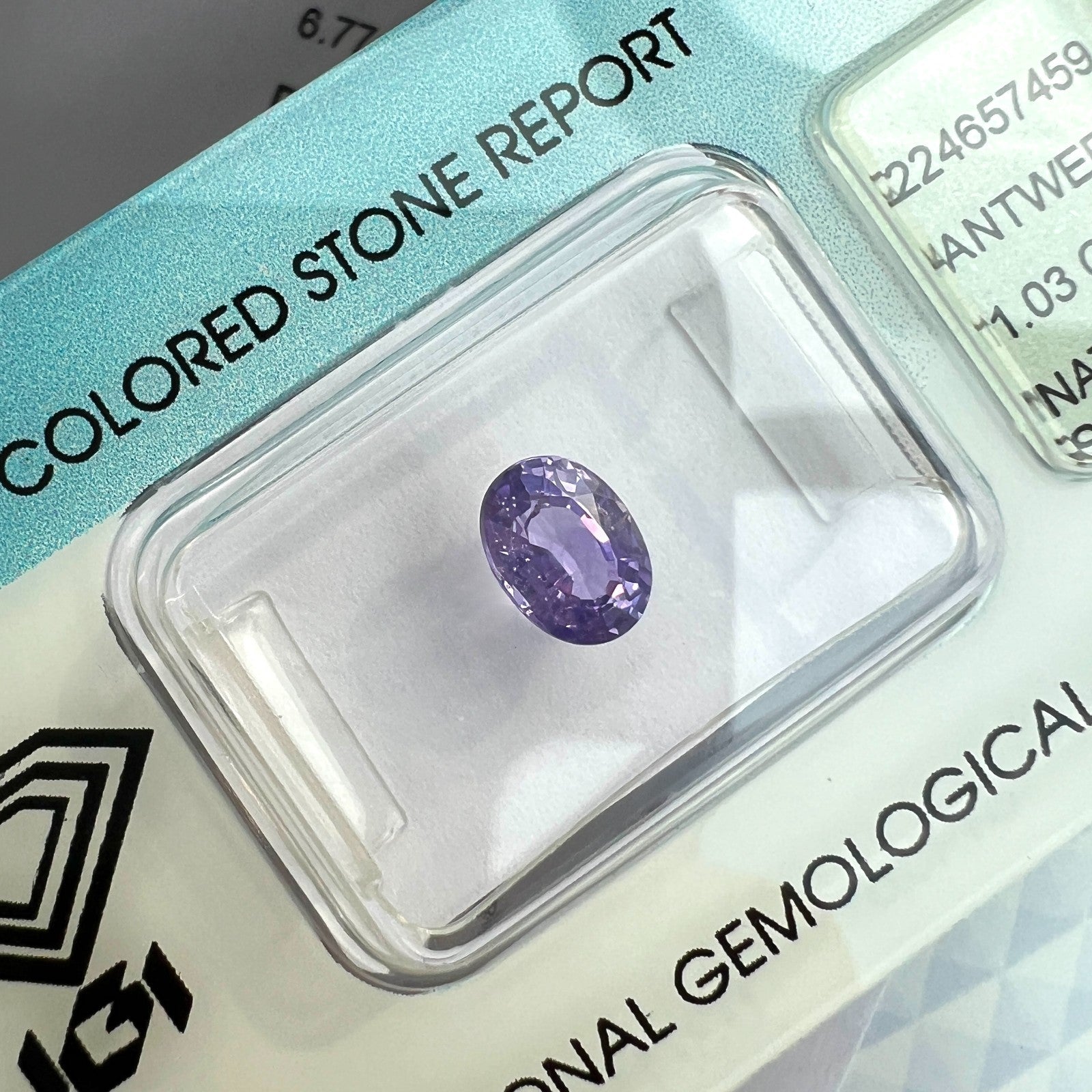 IGI Certified 1.03ct COLOUR CHANGE Sapphire CEYLON Pink Purple NO HEAT Oval Cut