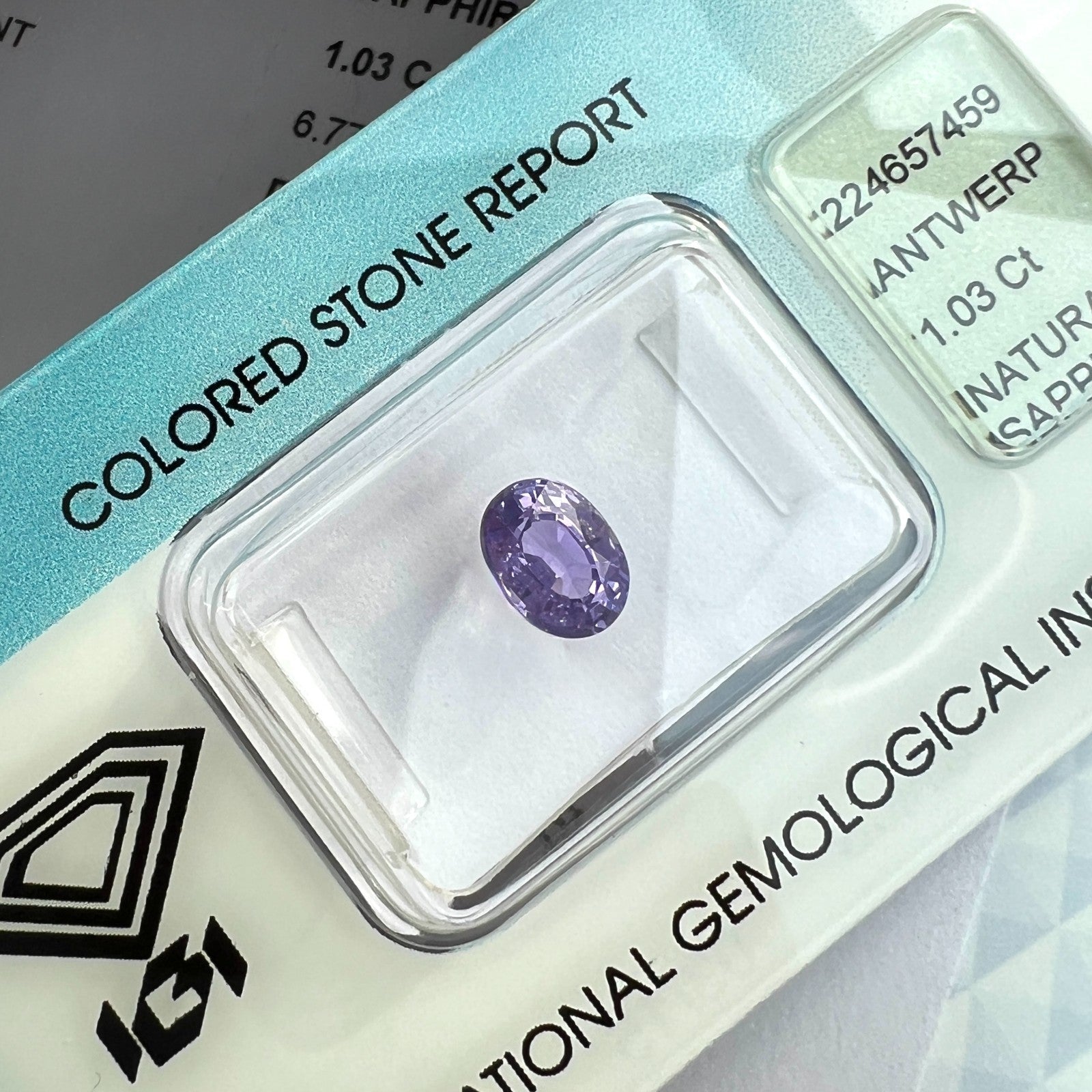 IGI Certified 1.03ct COLOUR CHANGE Sapphire CEYLON Pink Purple NO HEAT Oval Cut — view 4