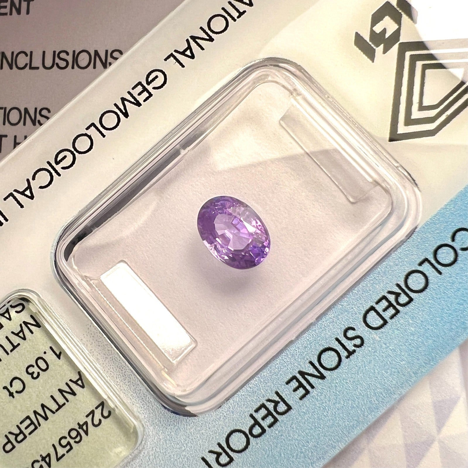 IGI Certified 1.03ct COLOUR CHANGE Sapphire CEYLON Pink Purple NO HEAT Oval Cut — view 5
