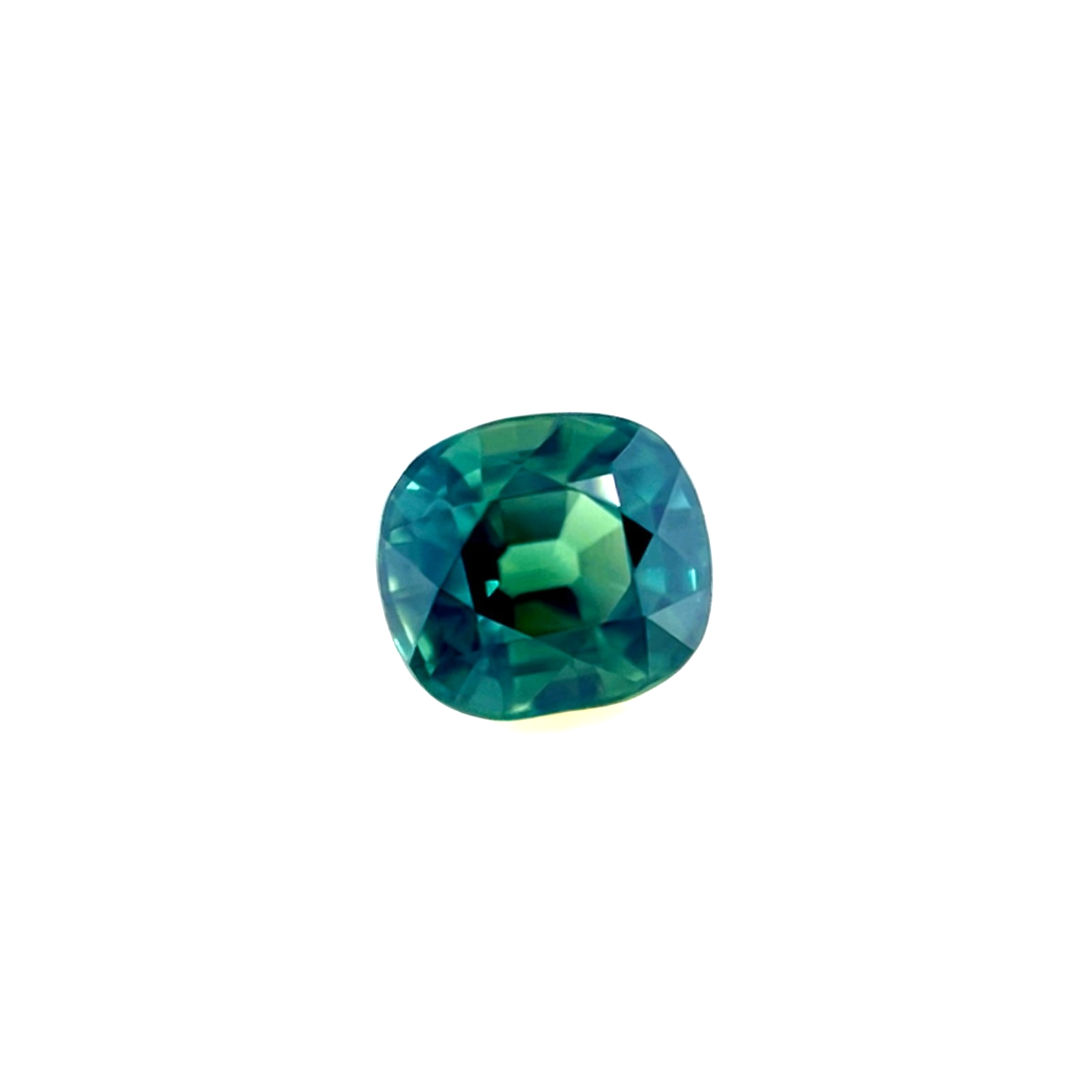 GIA Certified 1.32ct Natural Deep TEAL Green Blue UNTREATED Sapphire Cushion Cut — view 1