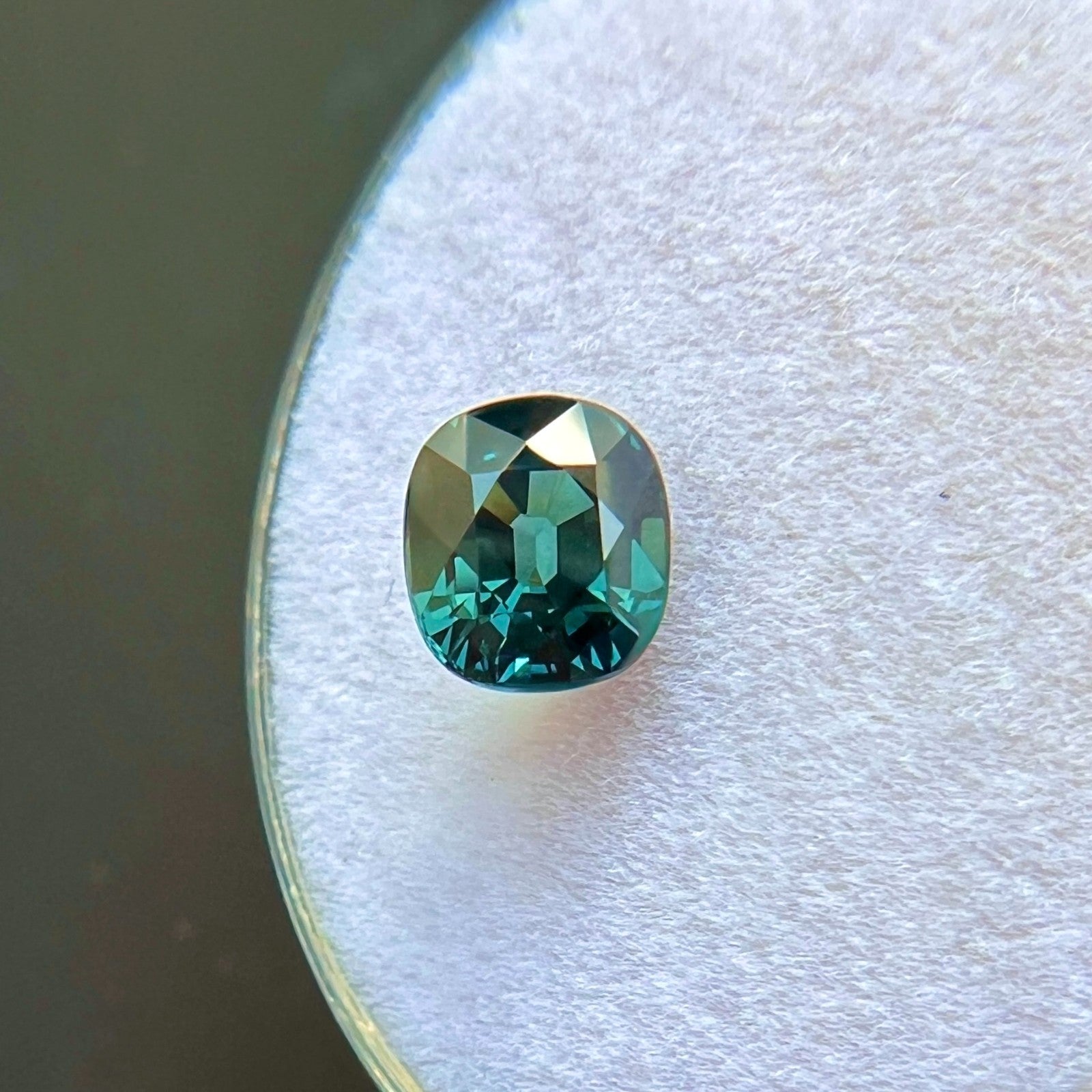 GIA Certified 1.32ct Natural Deep TEAL Green Blue UNTREATED Sapphire Cushion Cut — view 4