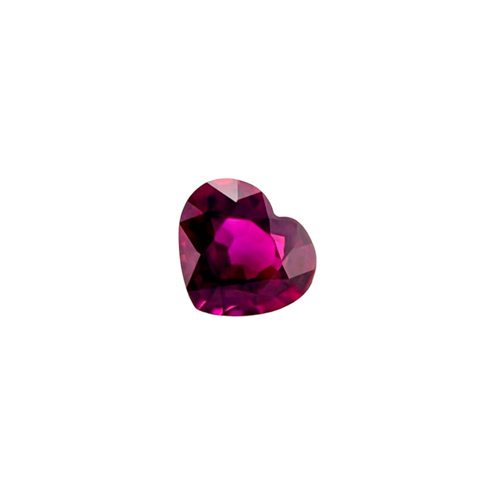 GIA CERTIFIED Natural UNTREATED Ruby Purple Red 0.54ct Heart Cut Gem NO HEAT