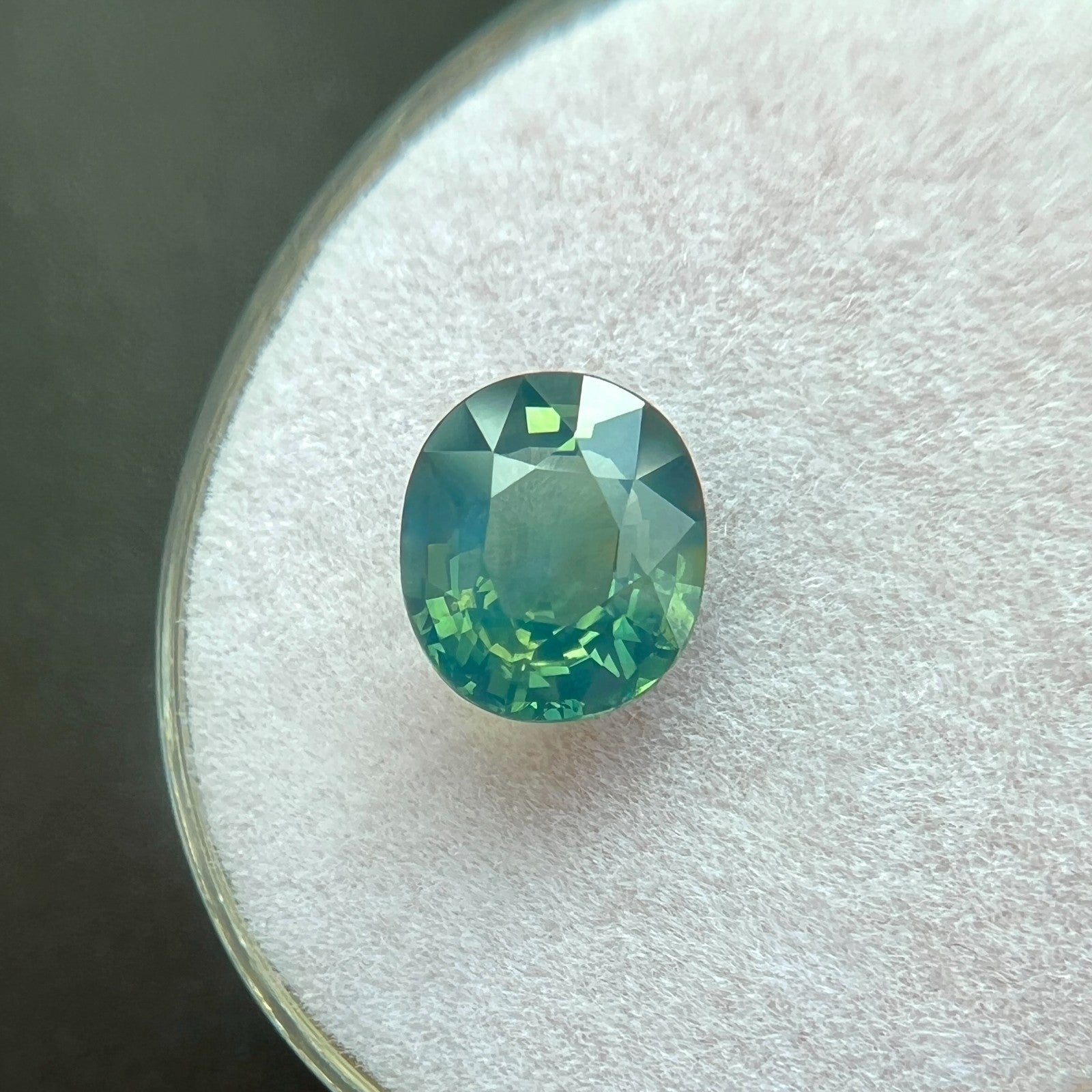 1.72ct GIA CERTIFIED Hazy Green Blue Sapphire UNTREATED Oval Cut RARE Gem — view 3