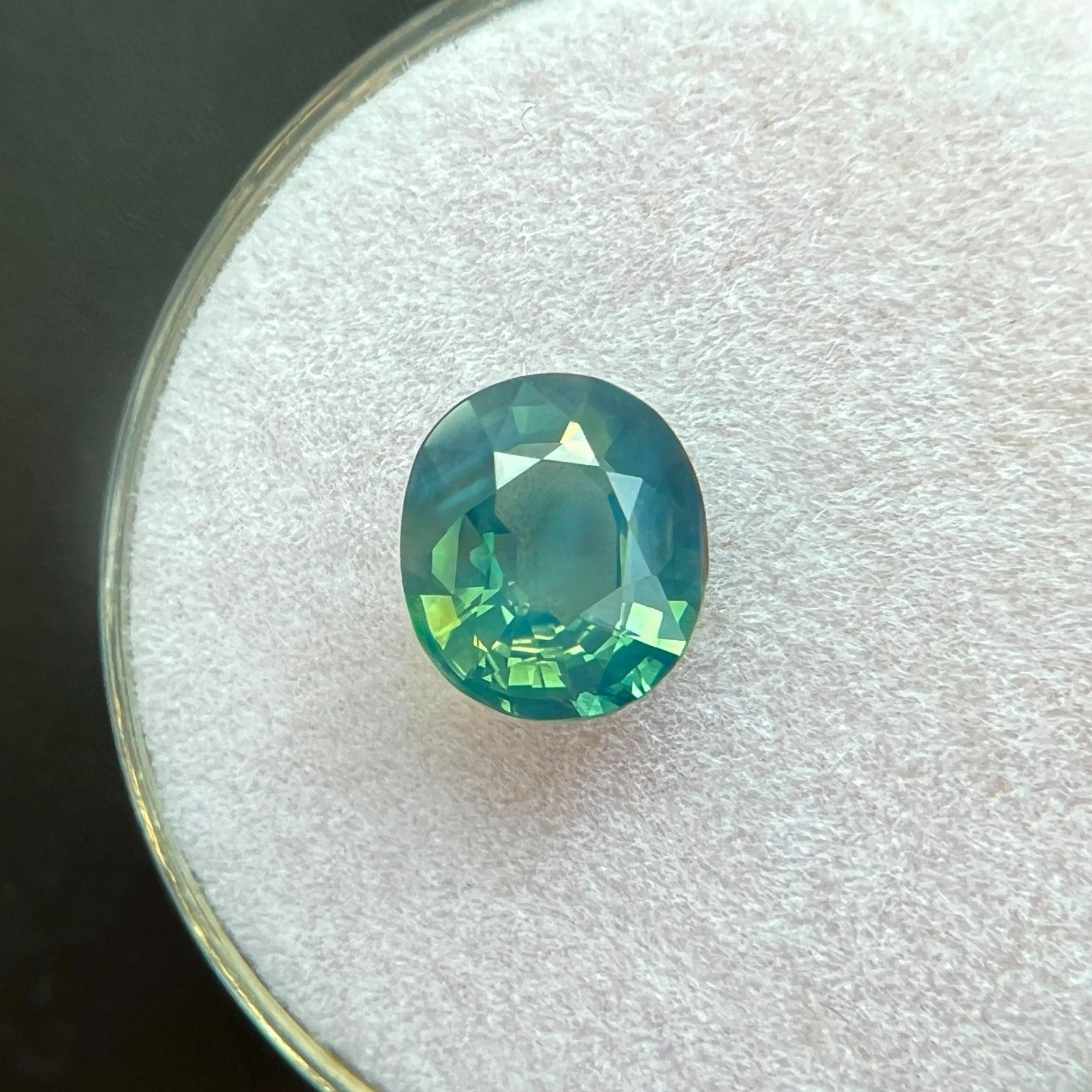 1.72ct GIA CERTIFIED Hazy Green Blue Sapphire UNTREATED Oval Cut RARE Gem — view 4