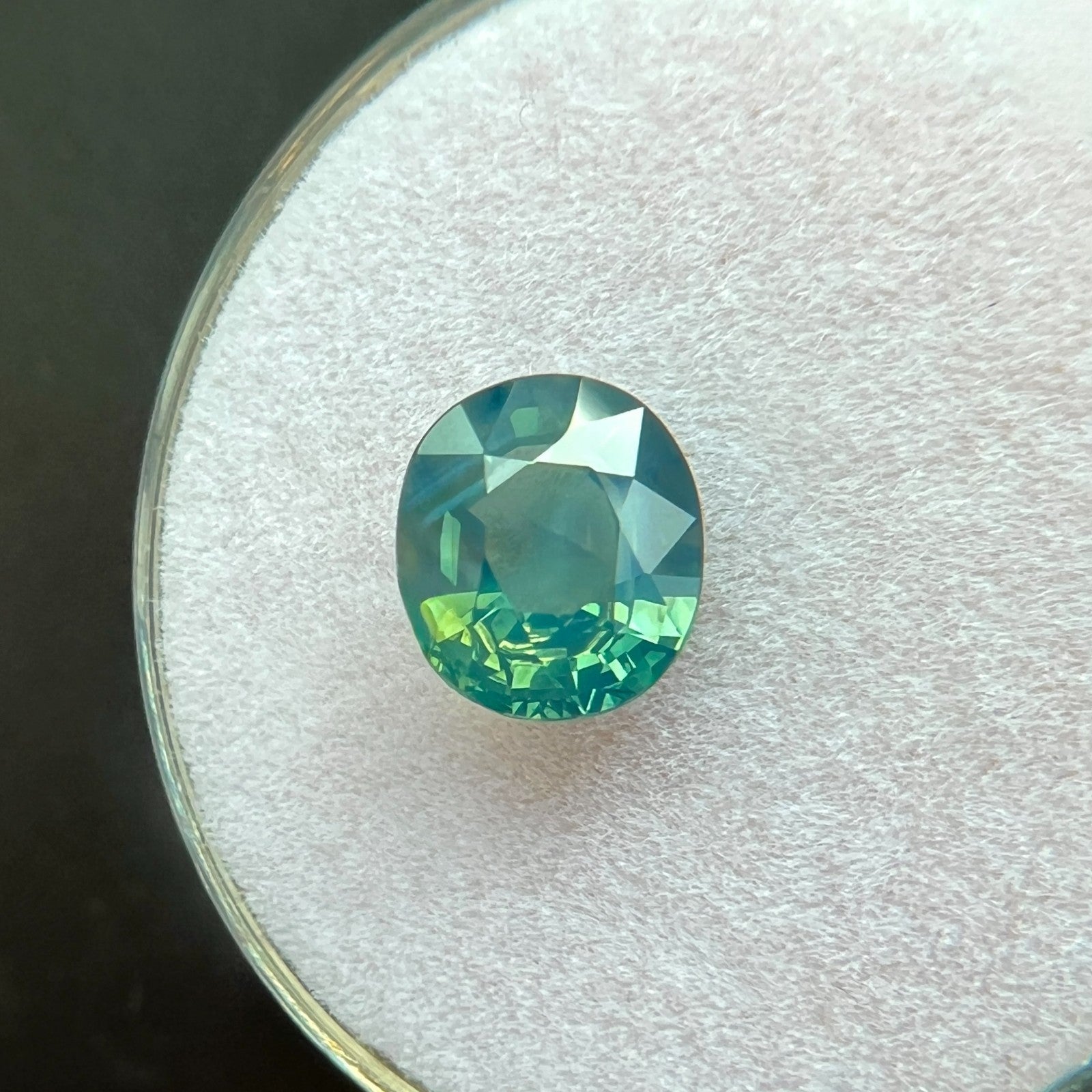 1.72ct GIA CERTIFIED Hazy Green Blue Sapphire UNTREATED Oval Cut RARE Gem — view 5