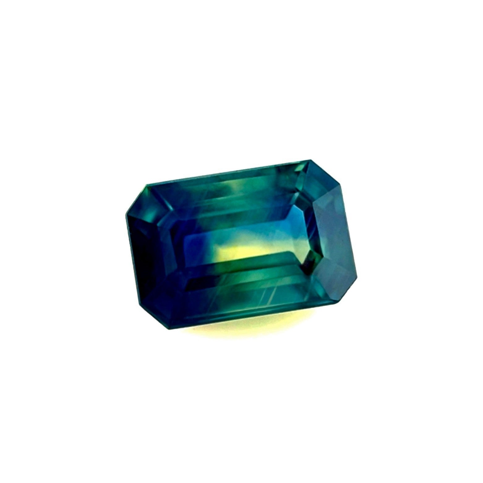 Unique GIA CERTIFIED 1.79ct Sapphire UNTREATED Yellow Blue Bi Colour Octagon — view 2
