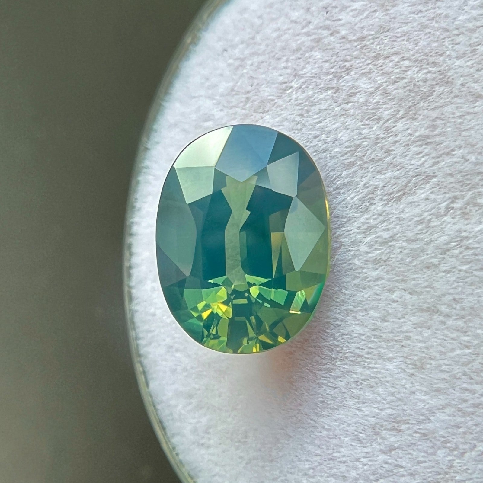 GIA Certified 3.03ct Natural Vivid HAZY Blue Green UNTREATED Sapphire Oval Cut — view 3