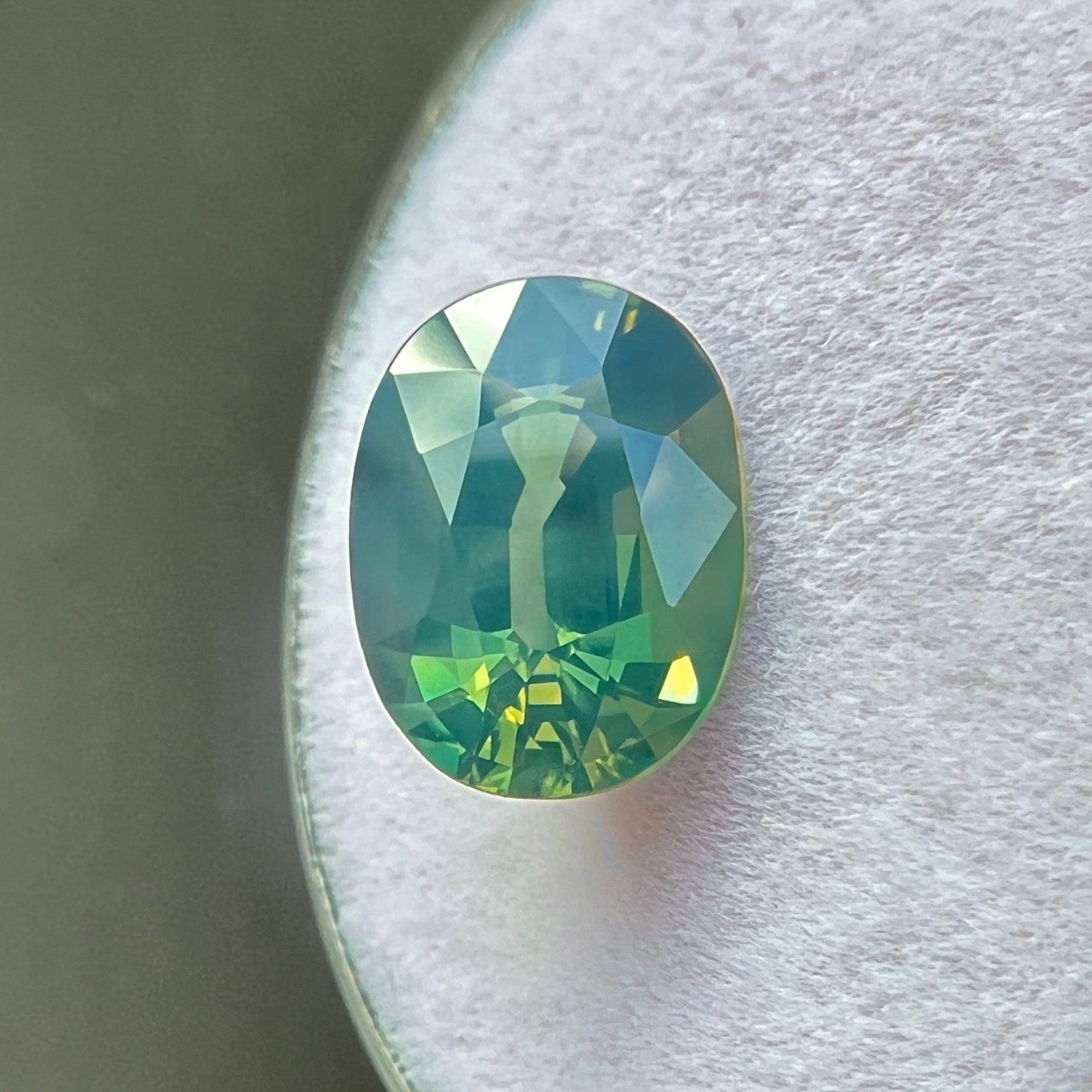 GIA Certified 3.03ct Natural Vivid HAZY Blue Green UNTREATED Sapphire Oval Cut — view 4