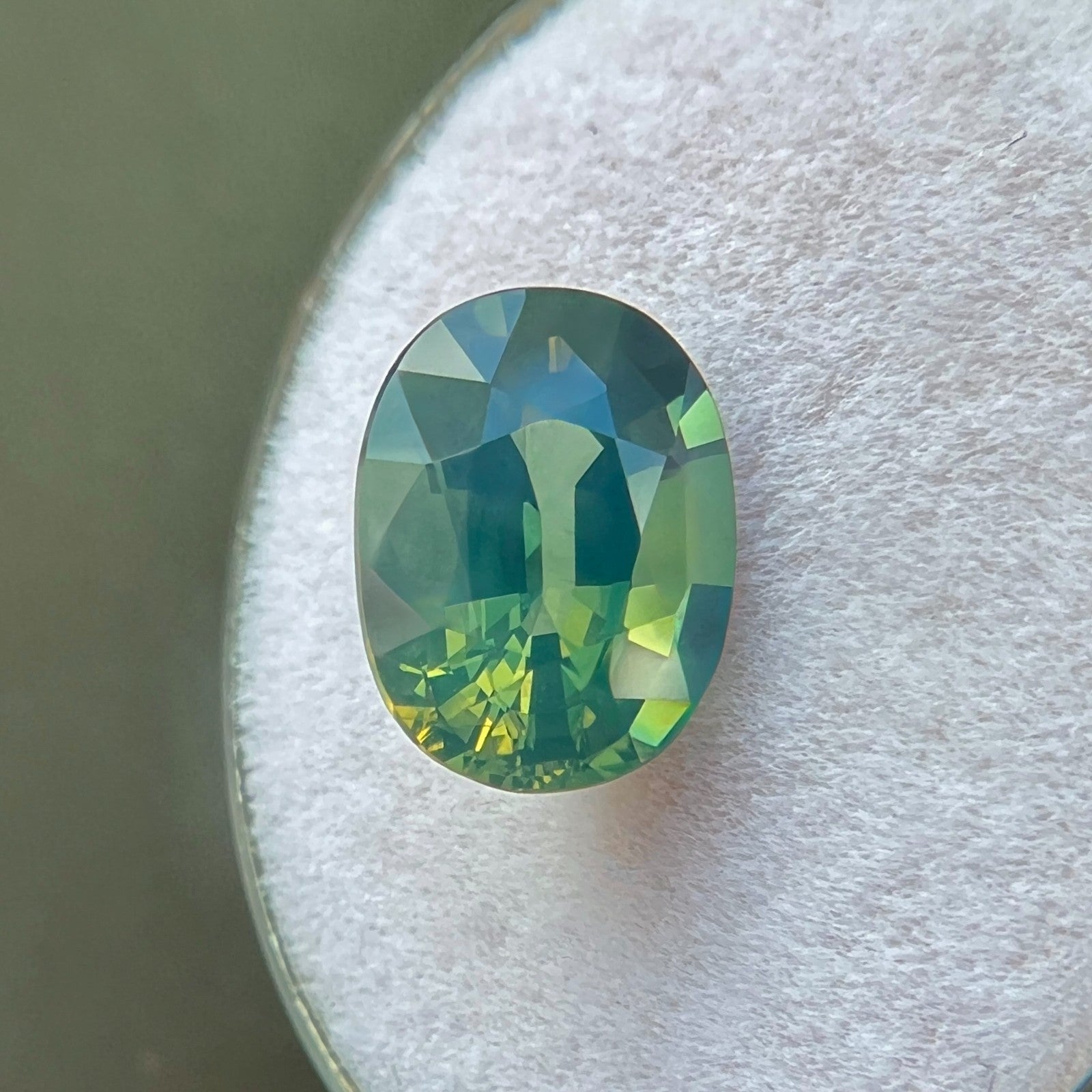 GIA Certified 3.03ct Natural Vivid HAZY Blue Green UNTREATED Sapphire Oval Cut — view 5