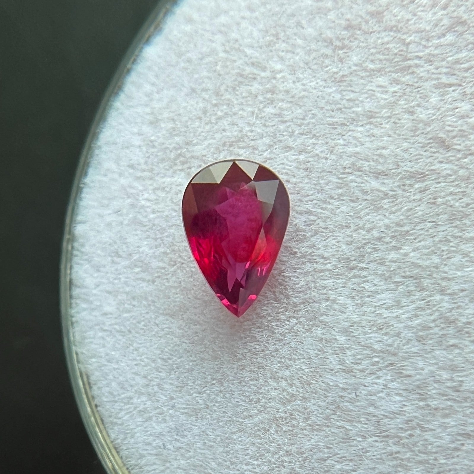 GIA CERTIFIED Natural Ruby Deep Red 0.58ct Pear Teardrop Cut Loose Unheated RARE — view 3