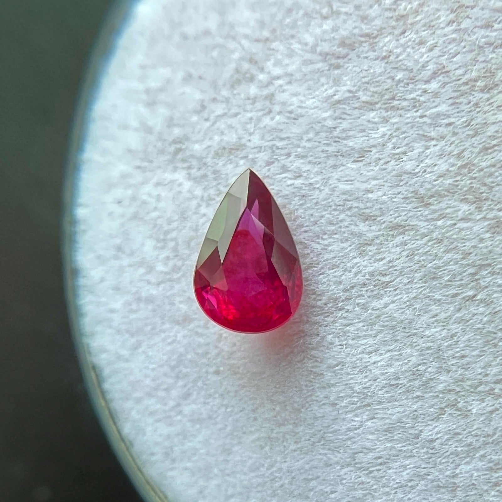 GIA CERTIFIED Natural Ruby Deep Red 0.58ct Pear Teardrop Cut Loose Unheated RARE — view 4