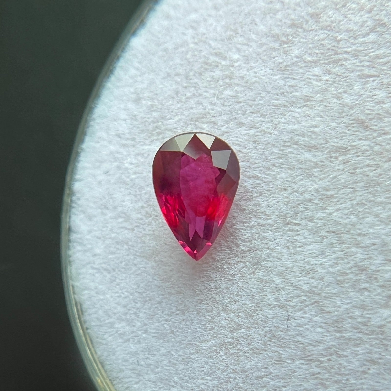 GIA CERTIFIED Natural Ruby Deep Red 0.58ct Pear Teardrop Cut Loose Unheated RARE — view 5