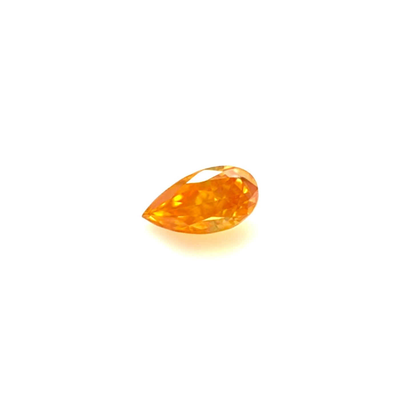 GIA CERTIFIED 0.14ct Untreated Fancy VIVID Yellow Orange Diamond Pear Cut RARE