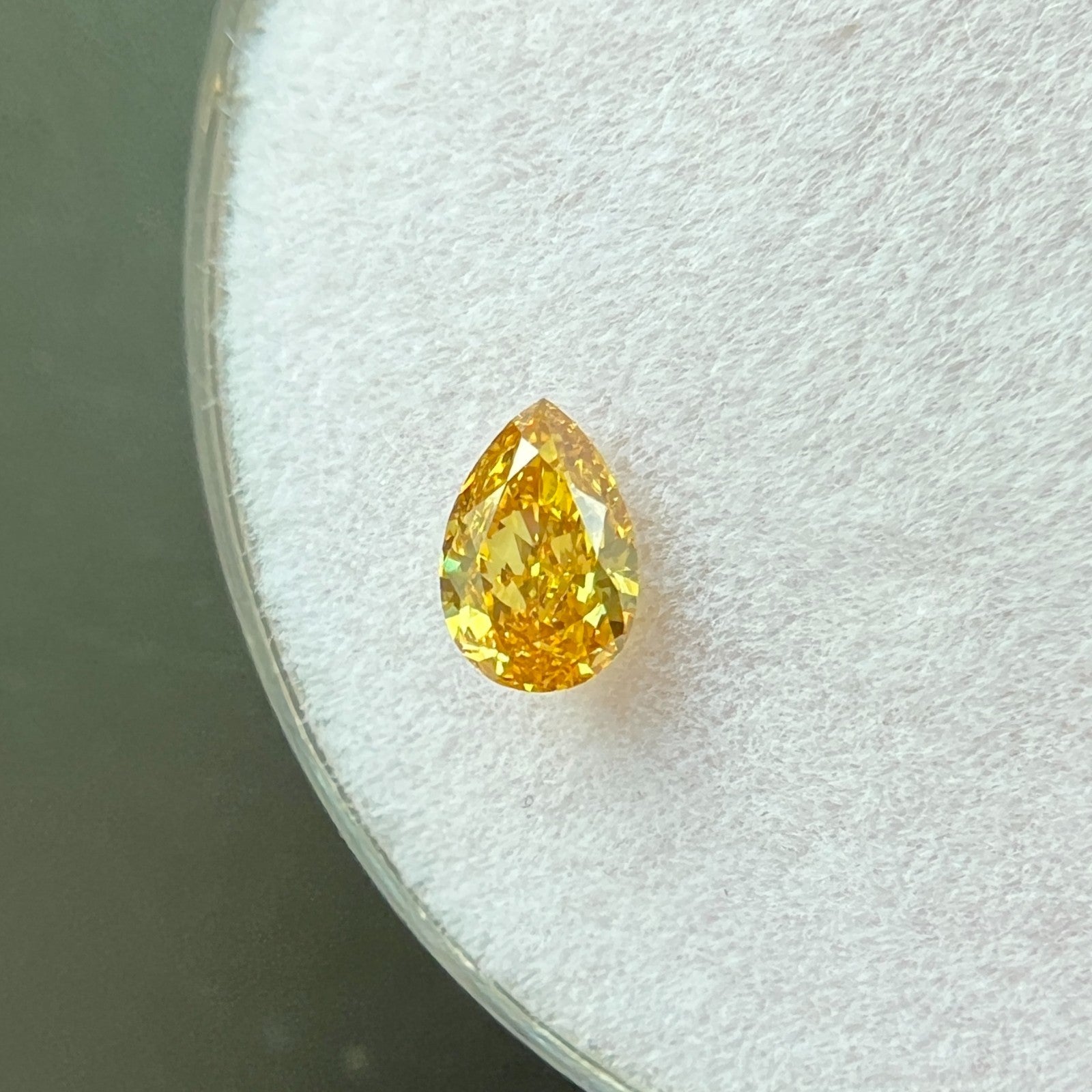 GIA CERTIFIED 0.26ct NATURAL Untreated Fancy DEEP Orange Yellow Diamond Pear VS1 — view 4