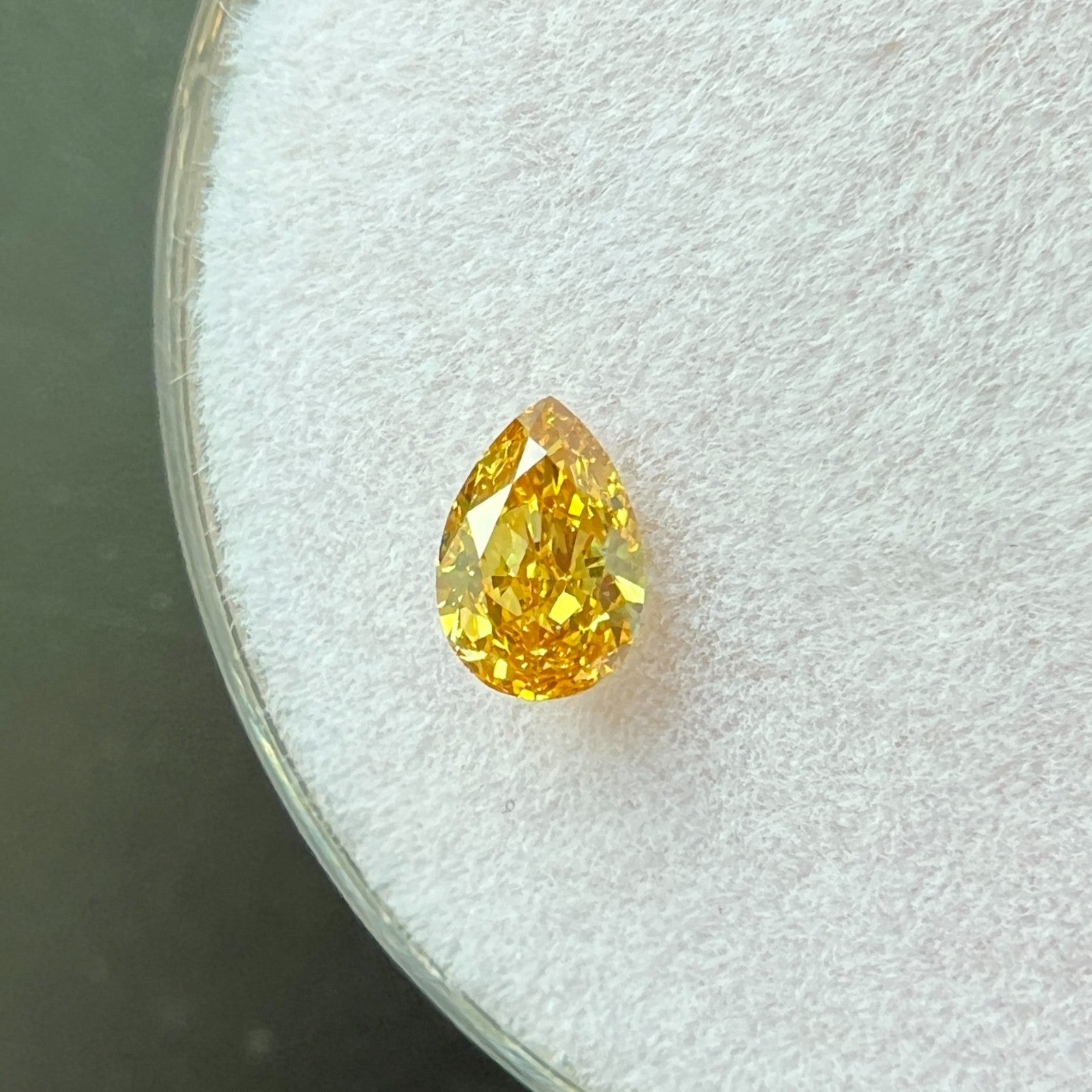 GIA CERTIFIED 0.26ct NATURAL Untreated Fancy DEEP Orange Yellow Diamond Pear VS1 — view 5