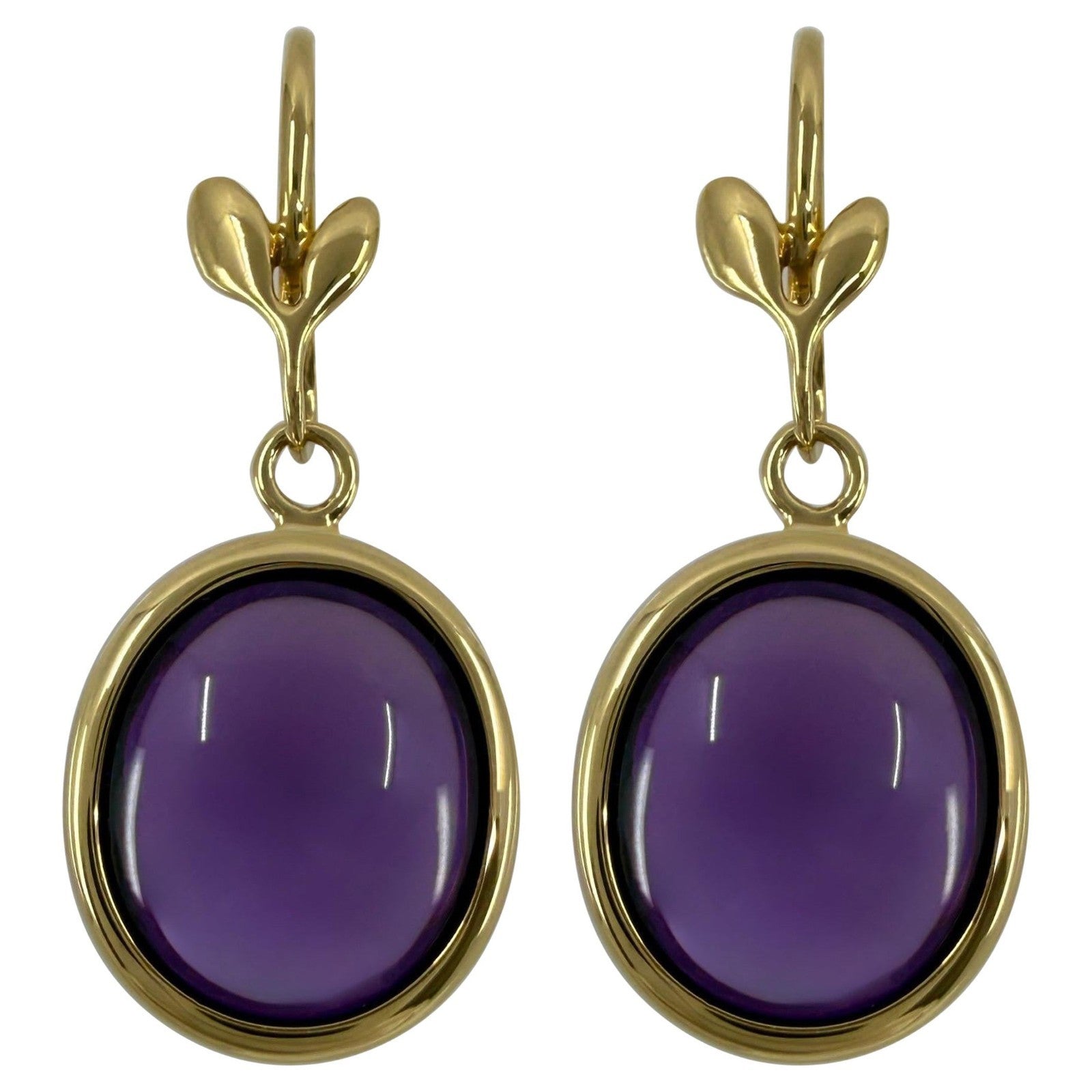 Tiffany & Co. Paloma Picasso Olive Amethyst 18ct Yellow Gold Dangle Earrings