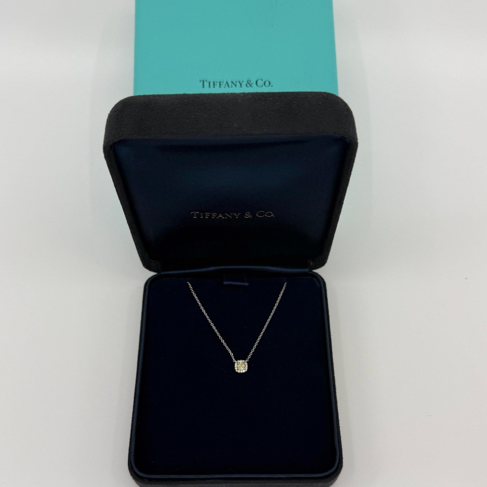 Tiffany & Co. Fancy Yellow Diamond Soleste 18k Gold Platinum Cluster Pendant — view 2