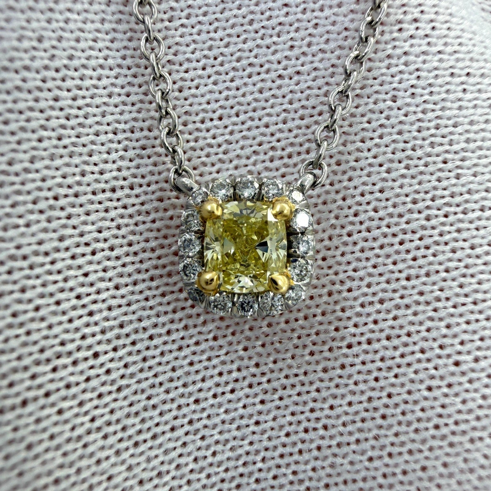 Tiffany & Co. Fancy Yellow Diamond Soleste 18k Gold Platinum Cluster Pendant — view 3
