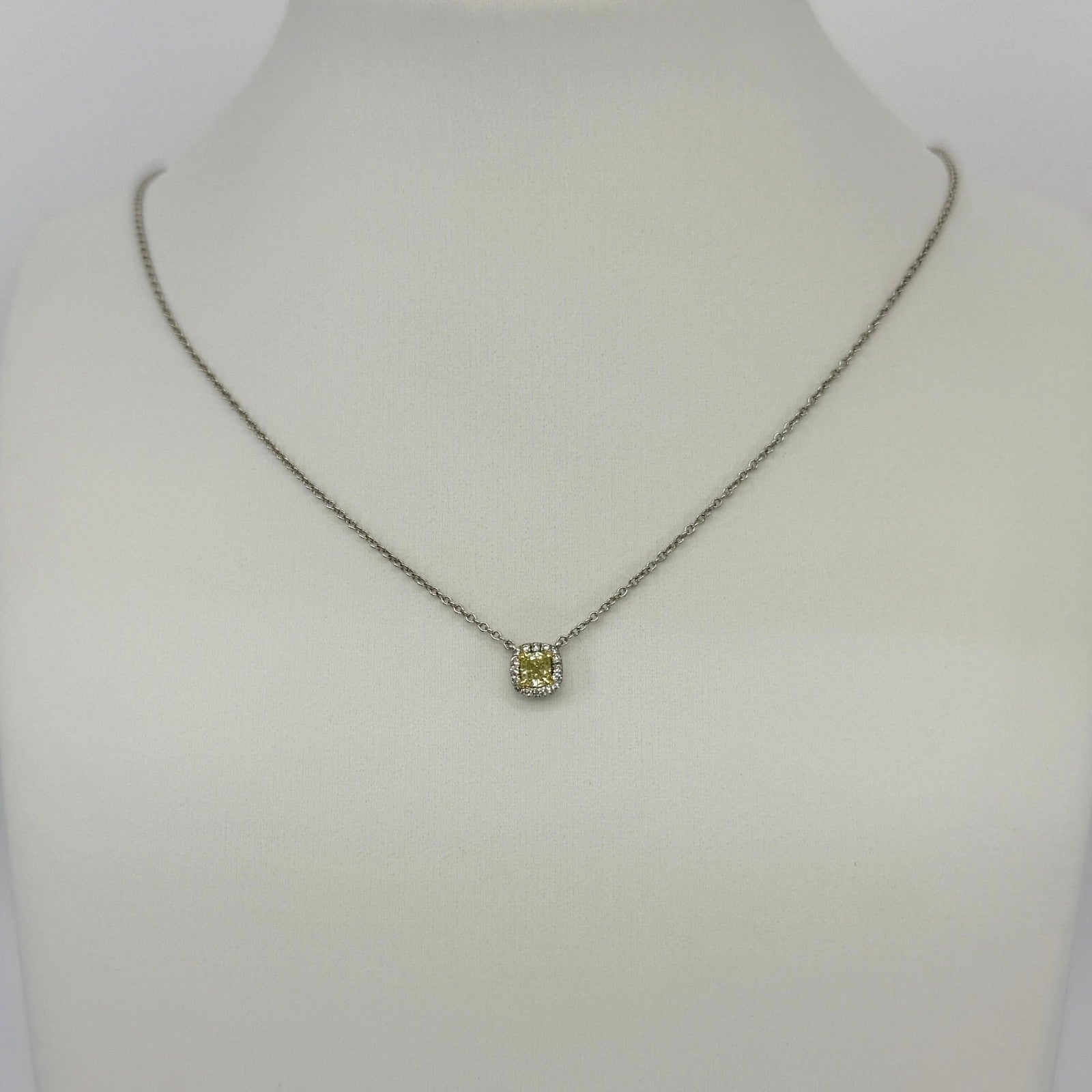 Tiffany & Co. Fancy Yellow Diamond Soleste 18k Gold Platinum Cluster Pendant — view 4