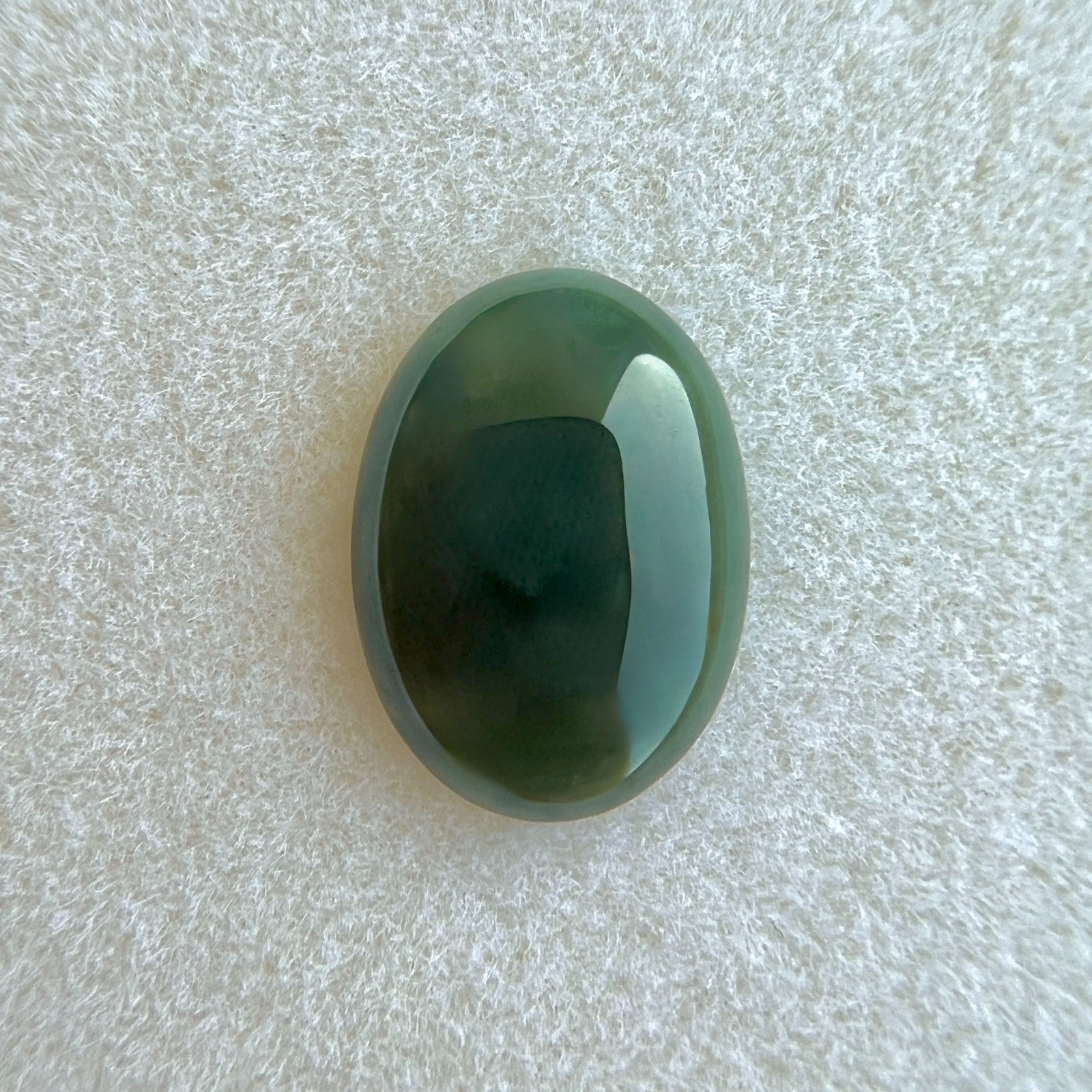NATURAL 2.29ct GIA CERTIFIED Deep Green Jadeite Jade ‘A’ Grade Oval Cabochon Gem — view 3
