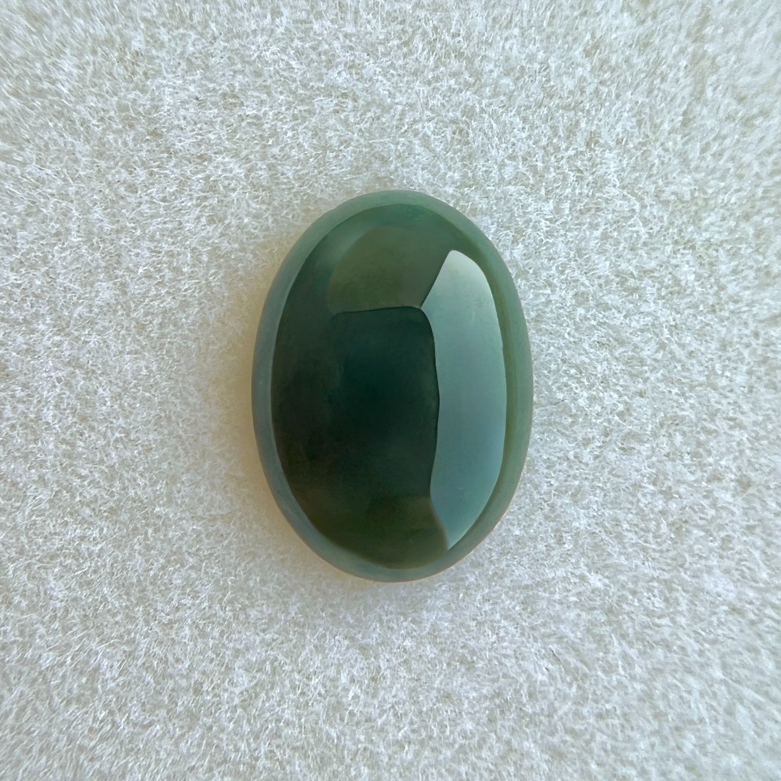 NATURAL 2.29ct GIA CERTIFIED Deep Green Jadeite Jade ‘A’ Grade Oval Cabochon Gem — view 4