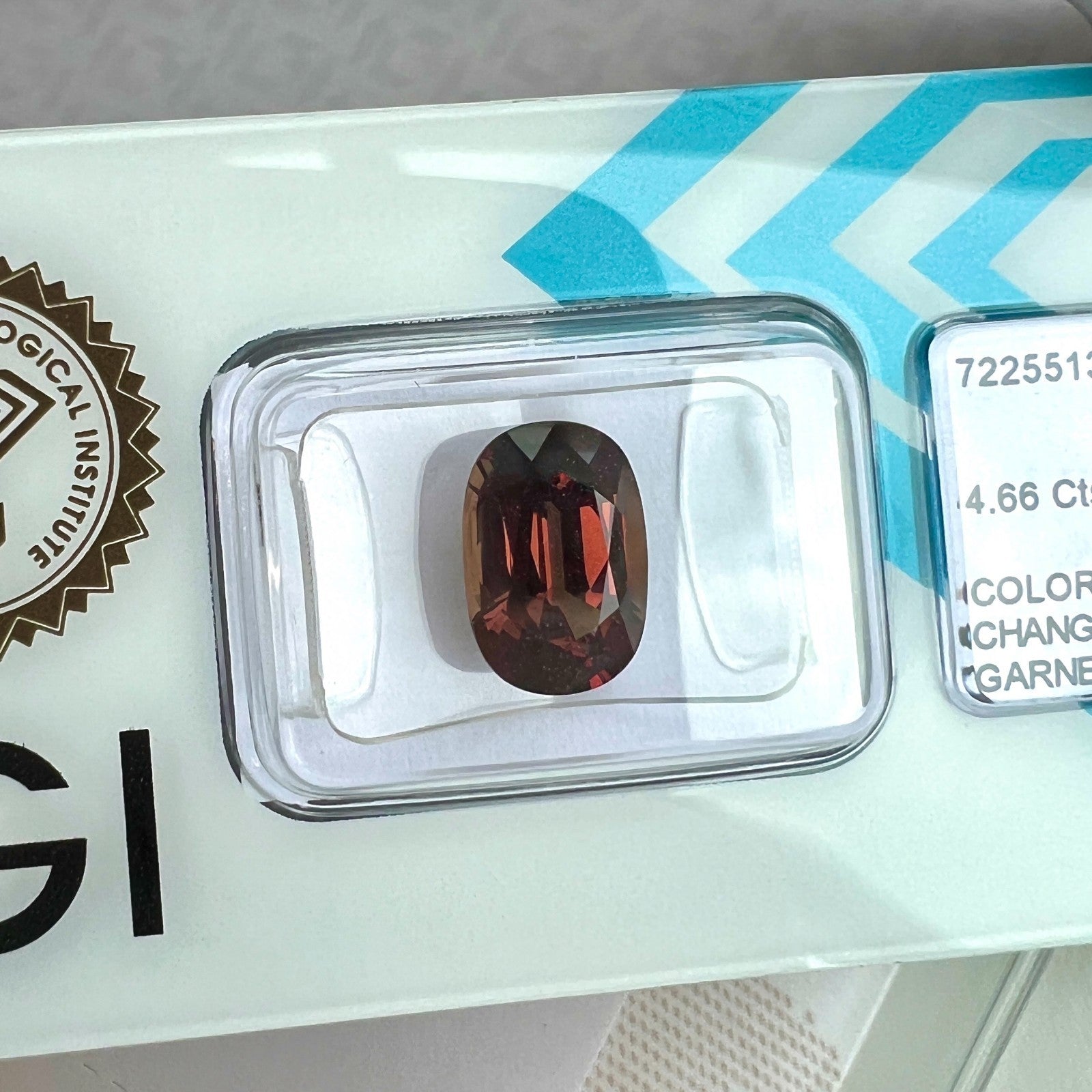 4.66ct NATURAL Colour Change Garnet Purple Brown Purple IGI CERTIFIED Rare Gem — view 1