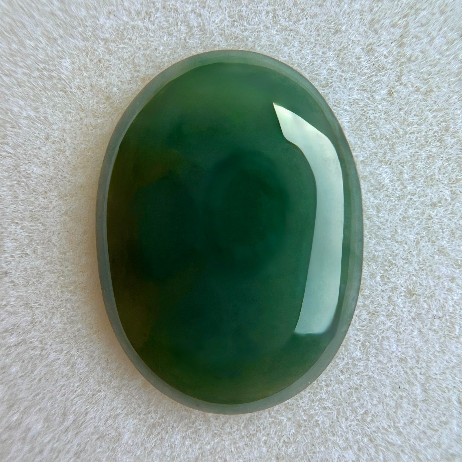 IGI CERTIFIED 10.49ct NATURAL Deep Green Jadeite Jade ‘A’ Grade Cabochon Gem — view 3