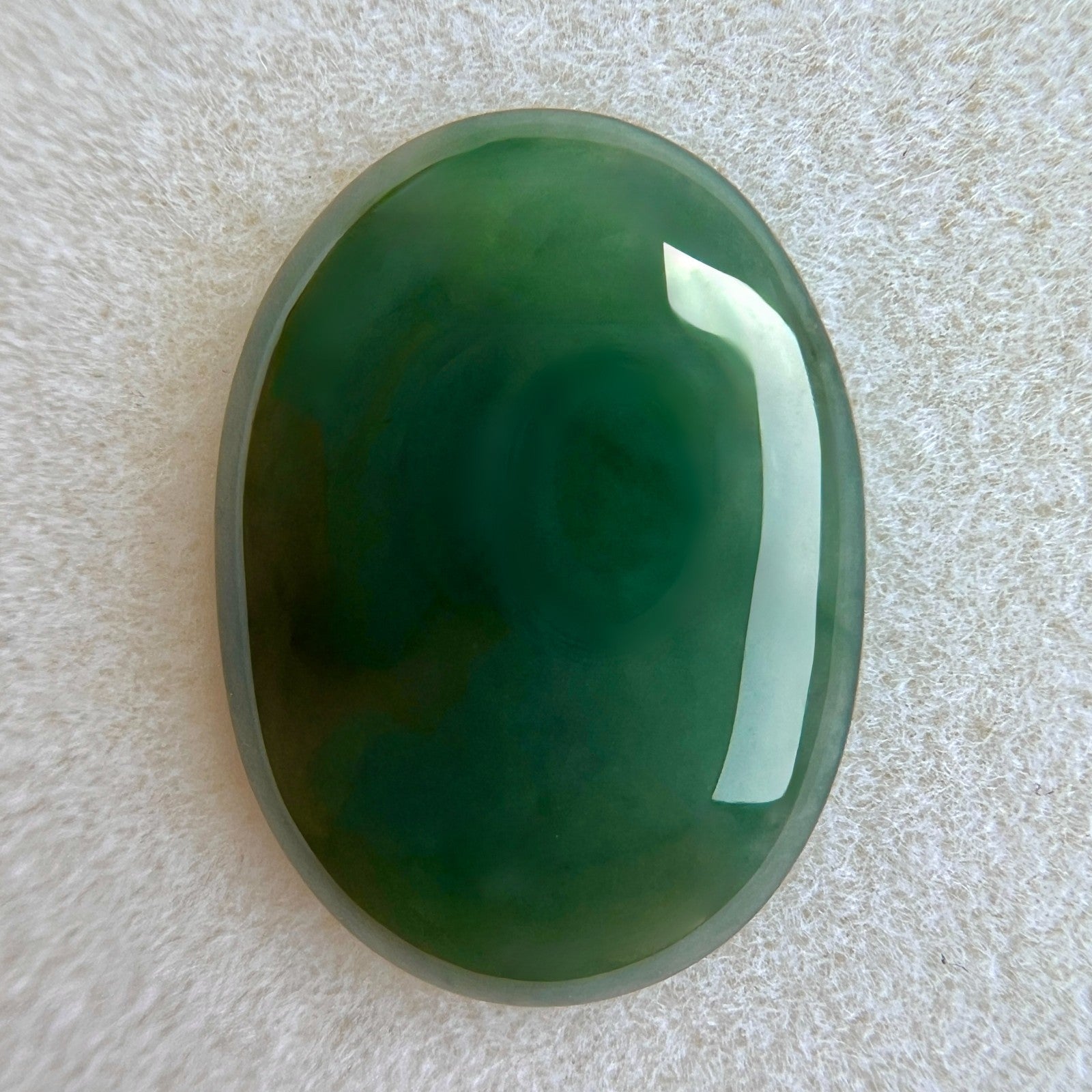 IGI CERTIFIED 10.49ct NATURAL Deep Green Jadeite Jade ‘A’ Grade Cabochon Gem — view 4