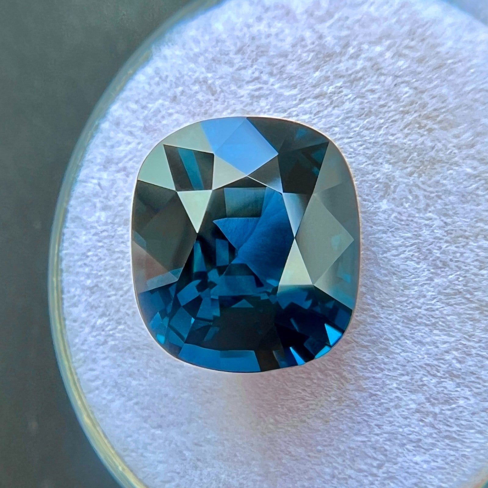Natural 5.75ct IGI CERTIFIED Deep Blue Spinel LARGE Cushion Cut Gem 11.3x10.2mm — view 3