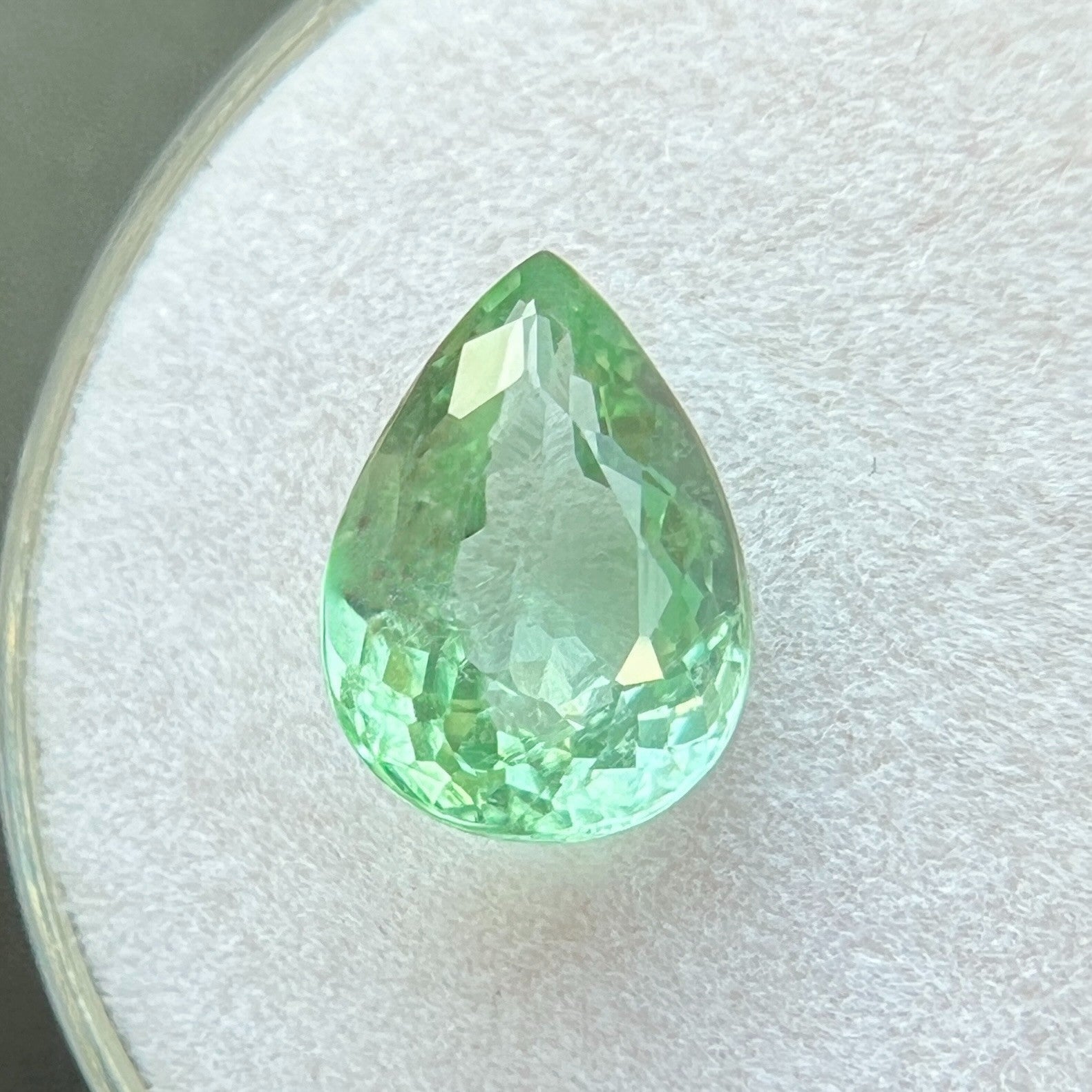 GIA CERTIFIED 2.09ct PARAIBA Tourmaline Light MINT Green Pear Cut RARE Gem — view 4